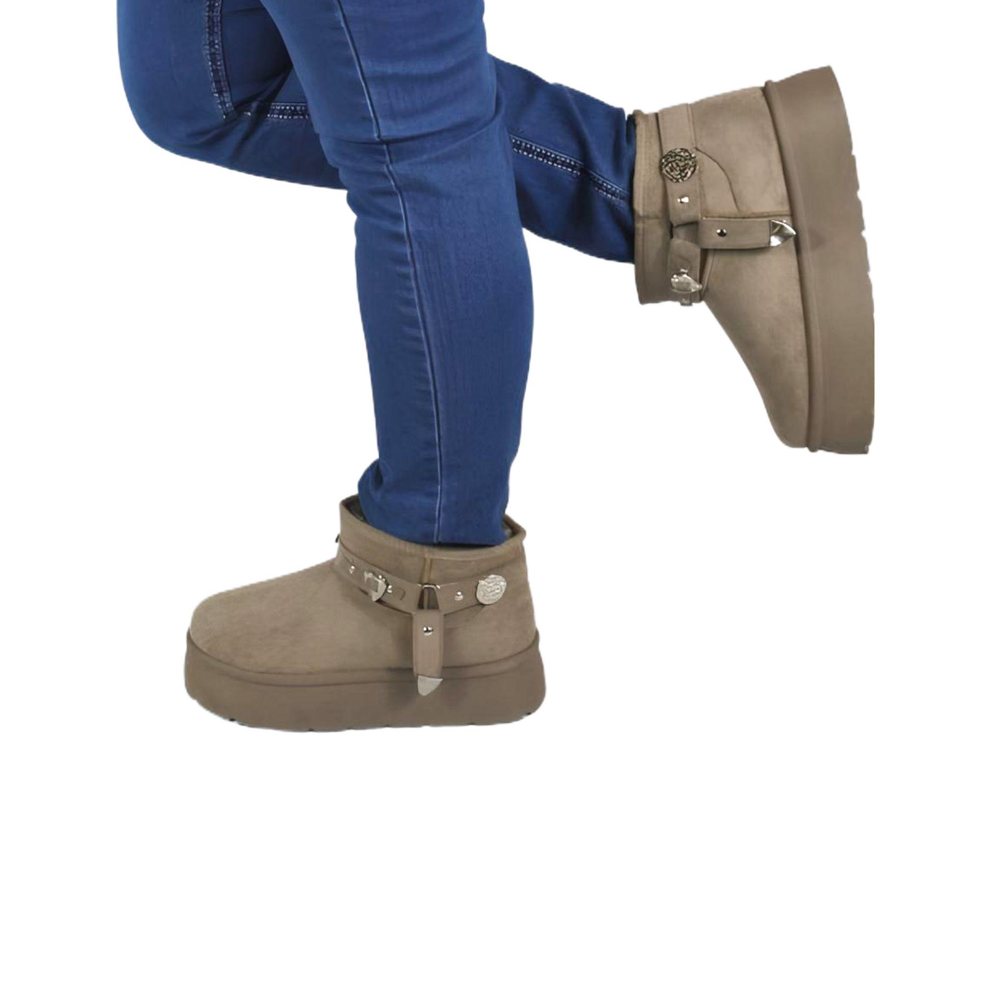 Botin Casual de Mujer 18 Yassne Gris-2