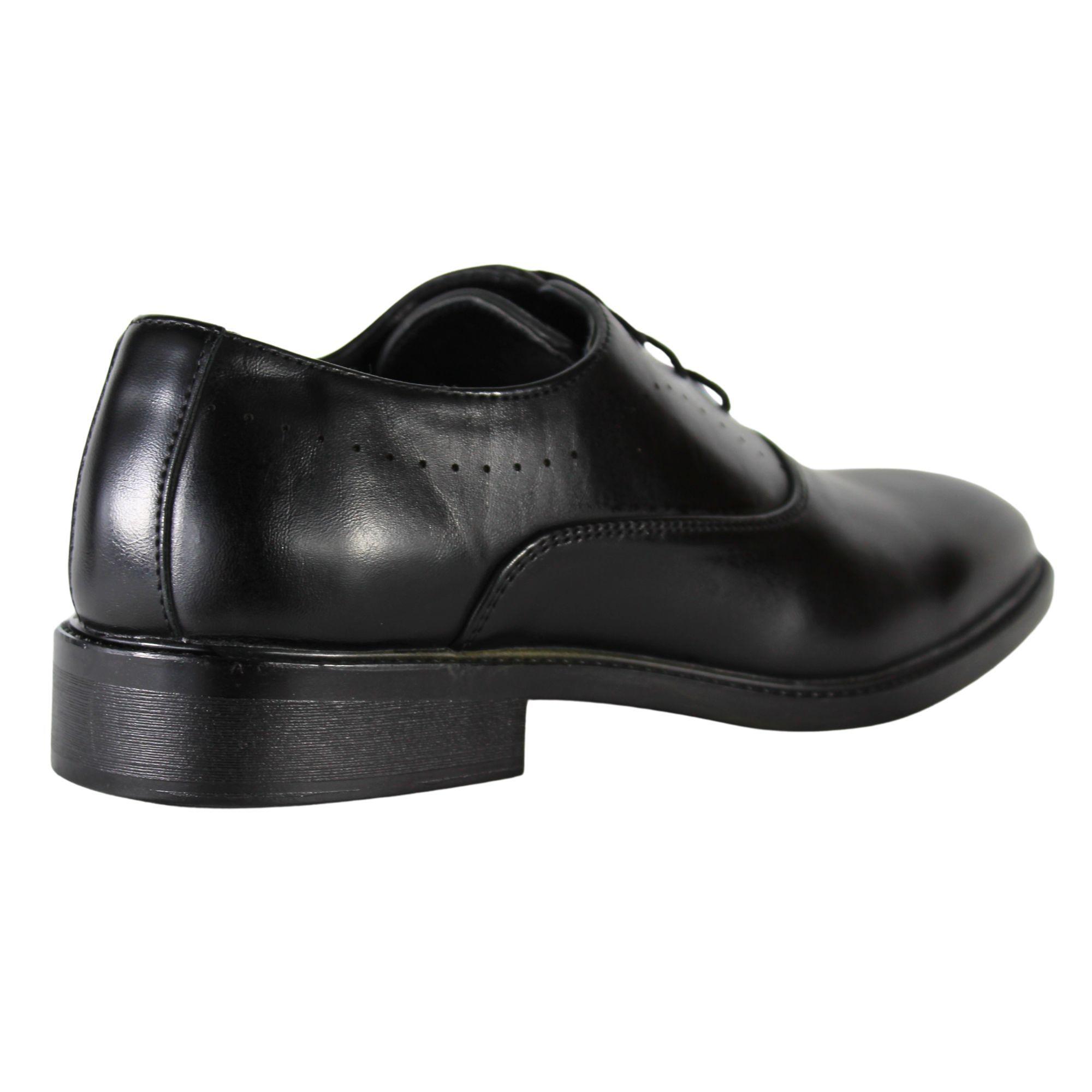 Zapato Hombre Elegante Vestir Cordones Punta Redonda 87 Negro-3