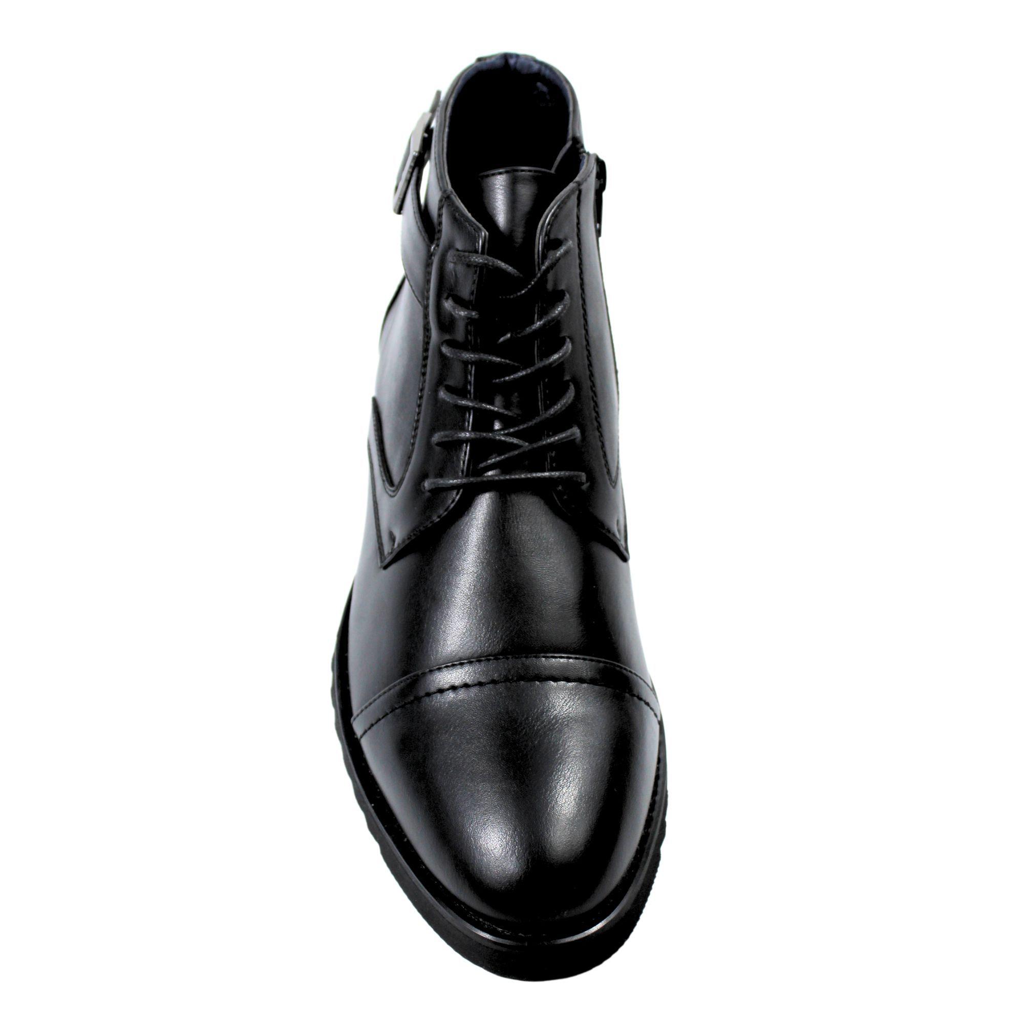 Bota Hombre Vestir Cordones Negro-2