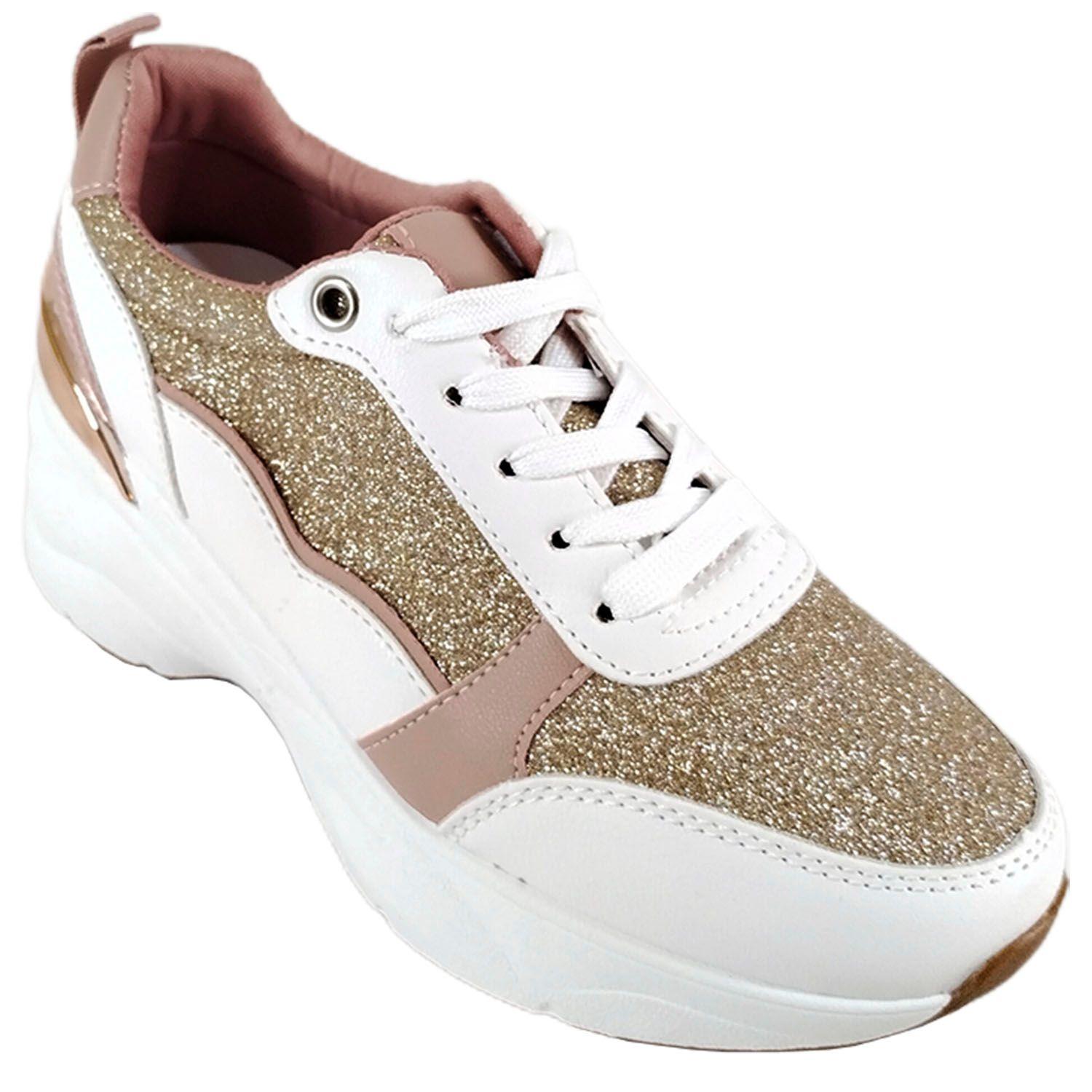 Zapatilla Urbana de Mujer Con Plataforma PG8 Blanca-1