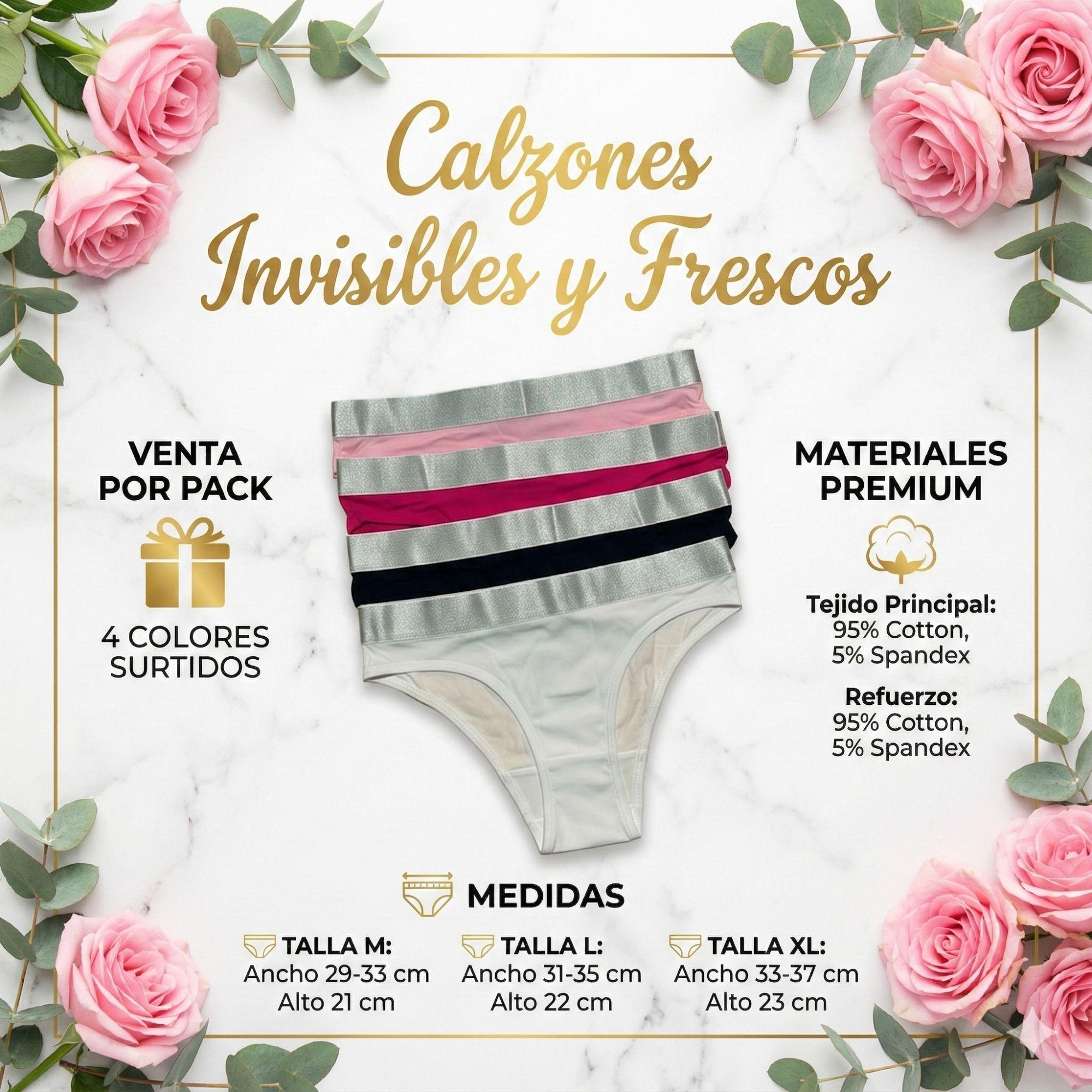 Set De 4 Calzones Tipo Bikini Pretina Ancha 8953-7