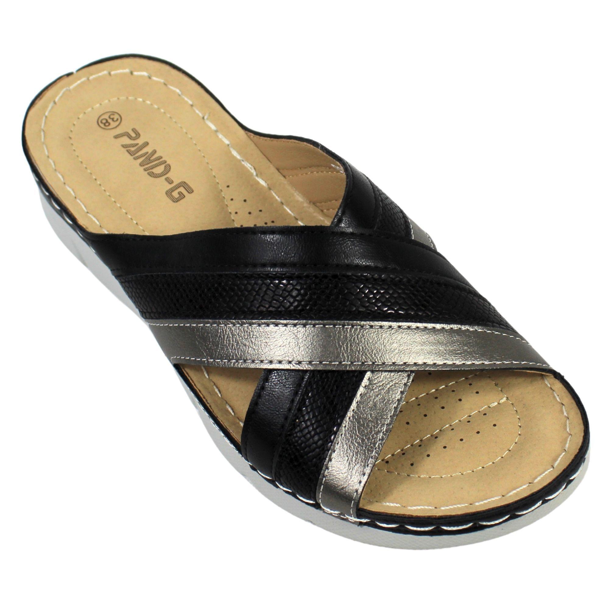 Sandalias Confort de Mujer con Tiras Cruzadas PG5255 Negro-1