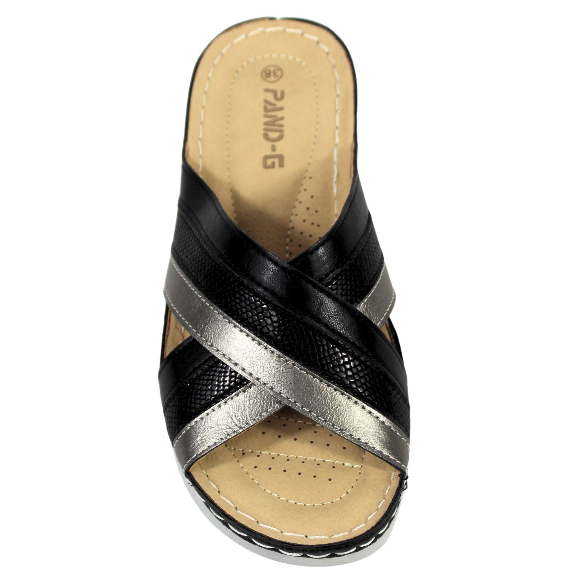 Sandalias Confort de Mujer con Tiras Cruzadas PG5255 Negro-2