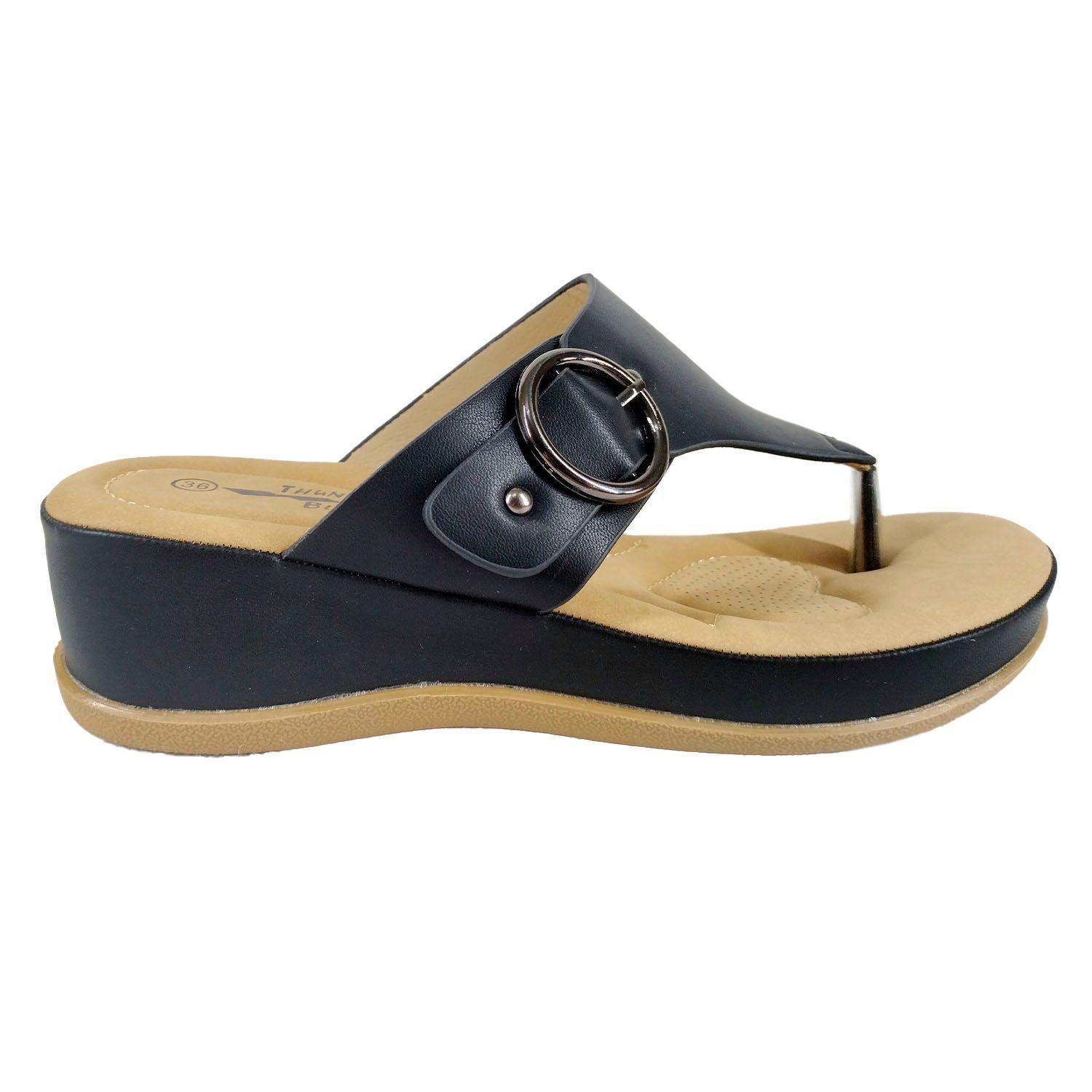 Sandalias Abierta De Mujer Verano 363-8 Negro-0