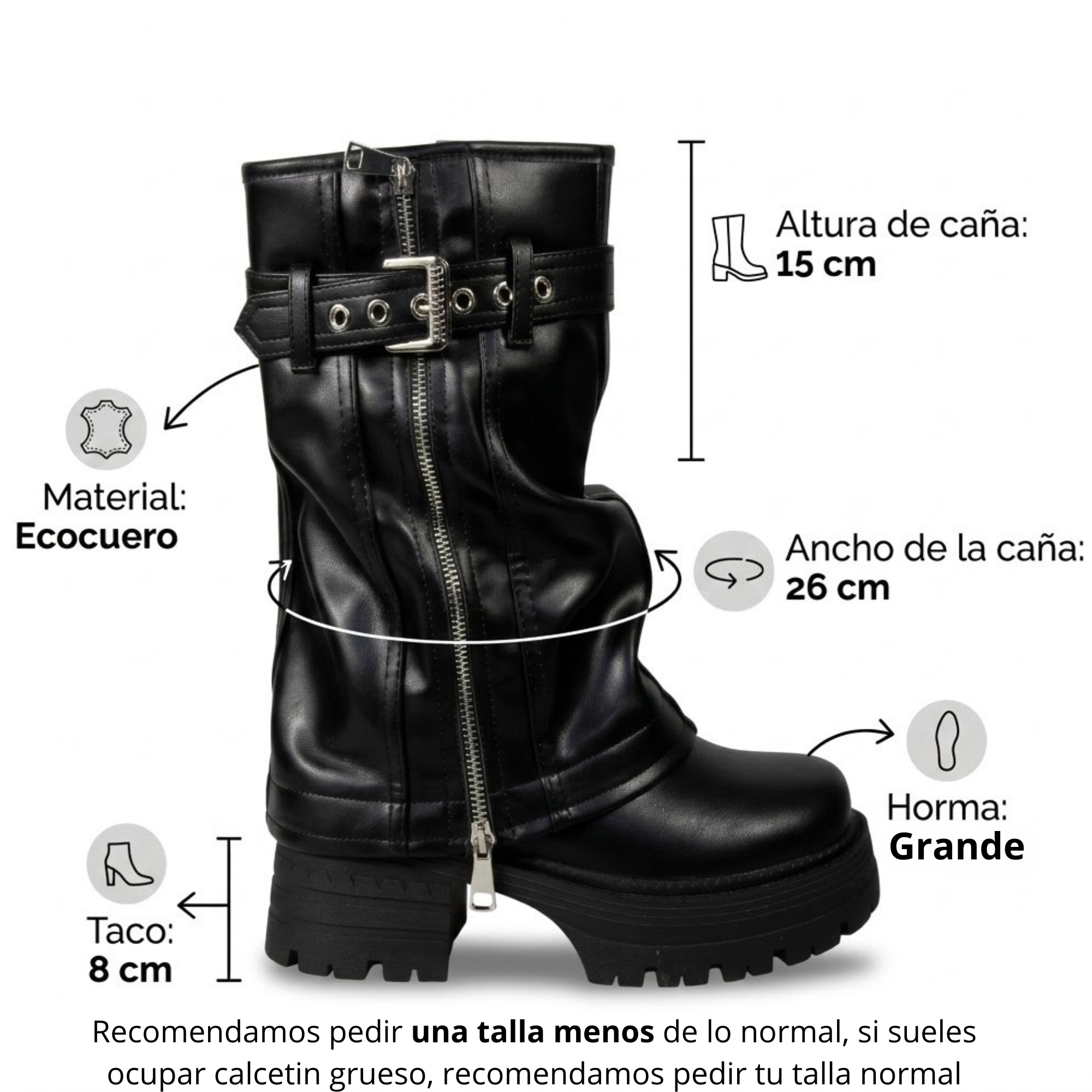 Bota Mujer Biker Plataforma PG24280-6