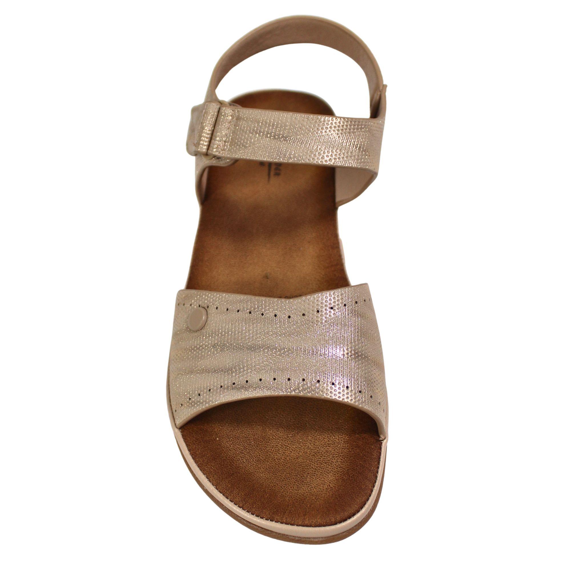 Sandalia Casual Mujer con Hebilla Ajustable 0520-4 Beige-3