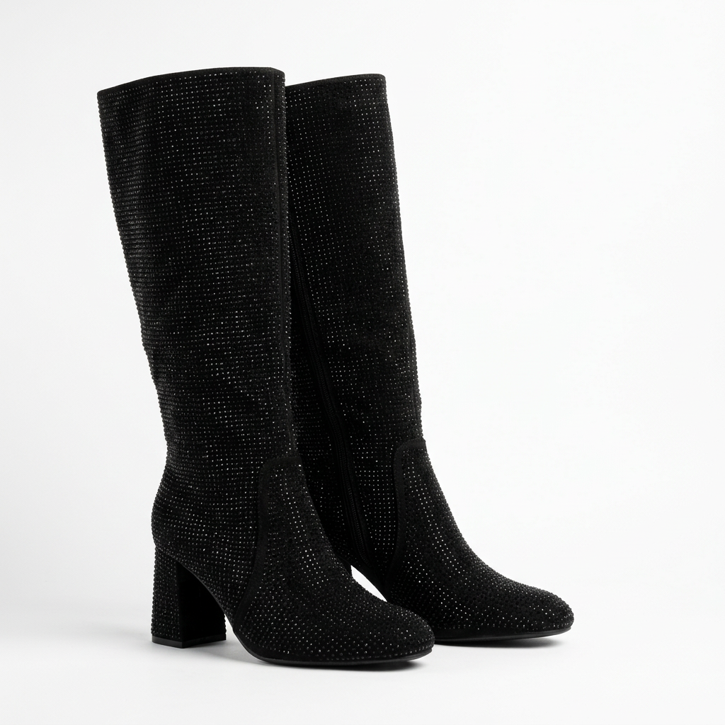 Bota Mujer Brillante Taco Cuadrado PG5362-2