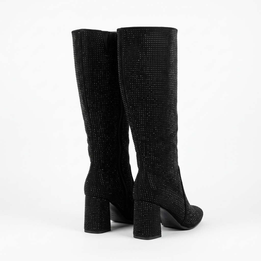 Bota Mujer Brillante Taco Cuadrado PG5362-3