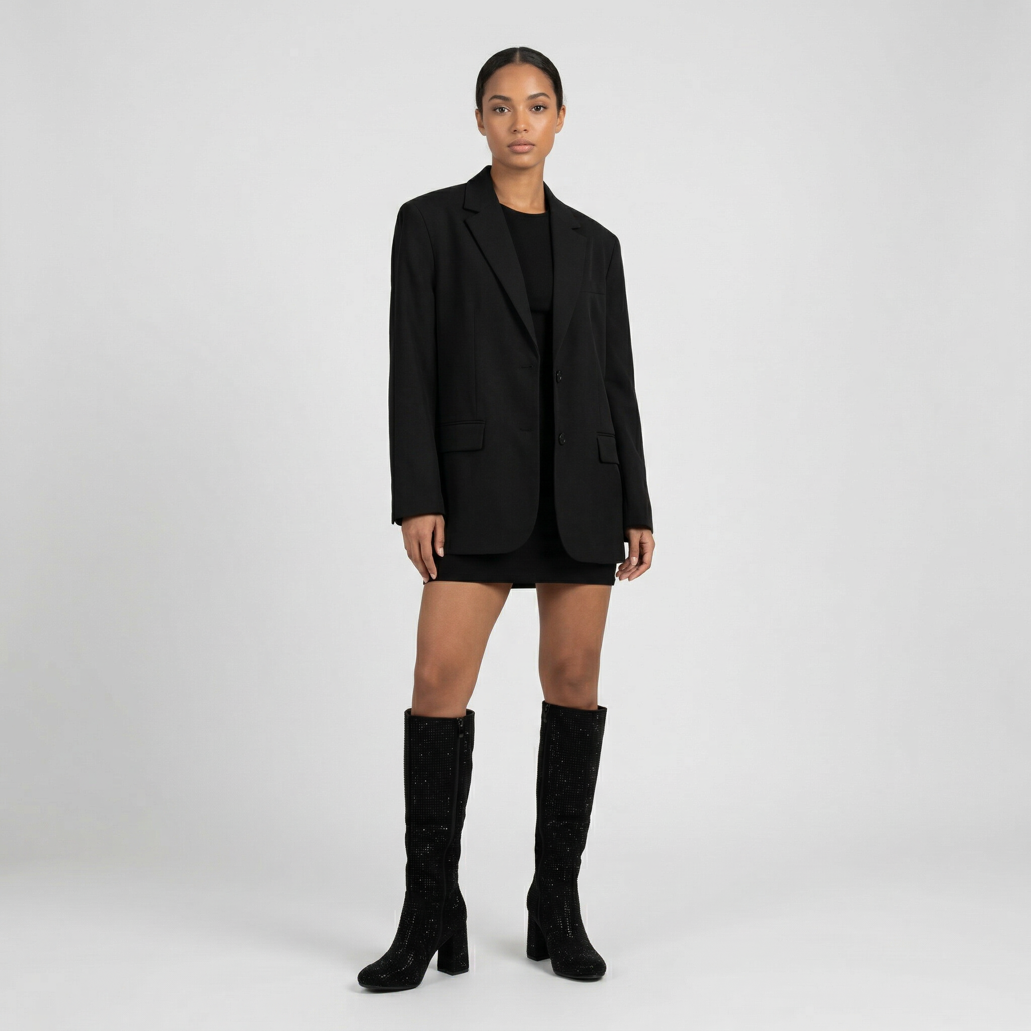 Bota Mujer Brillante Taco Cuadrado PG5362-5