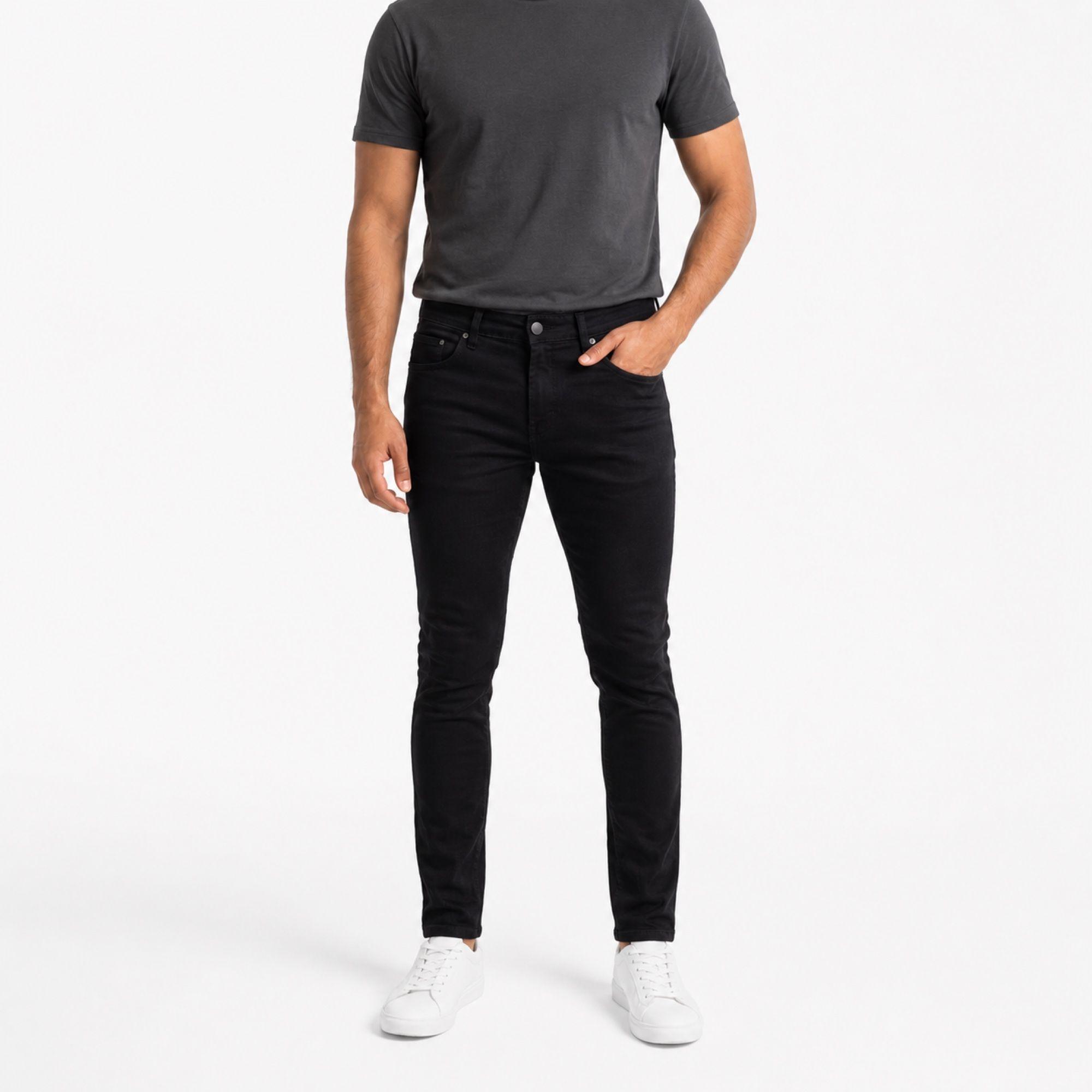 Jeans Negro Pitillo Hombre 260116-0