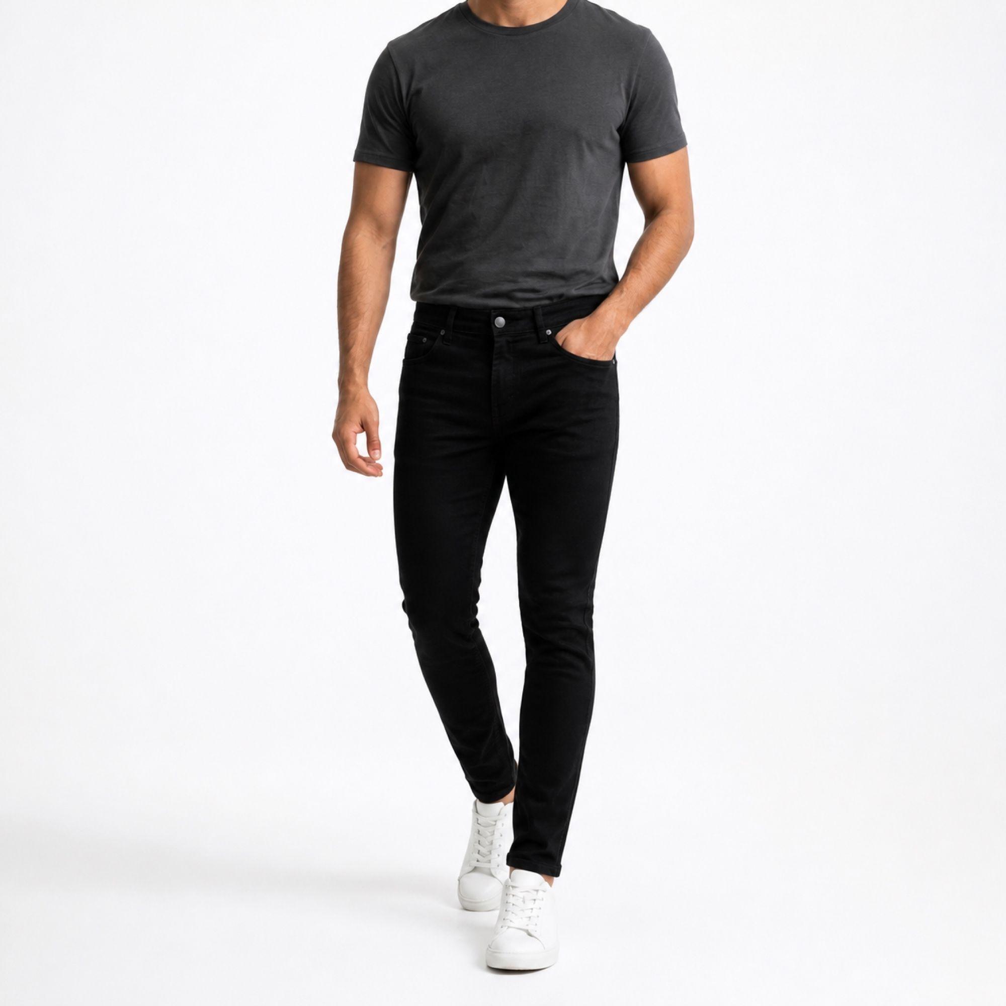 Jeans Negro Pitillo Hombre 260116-2