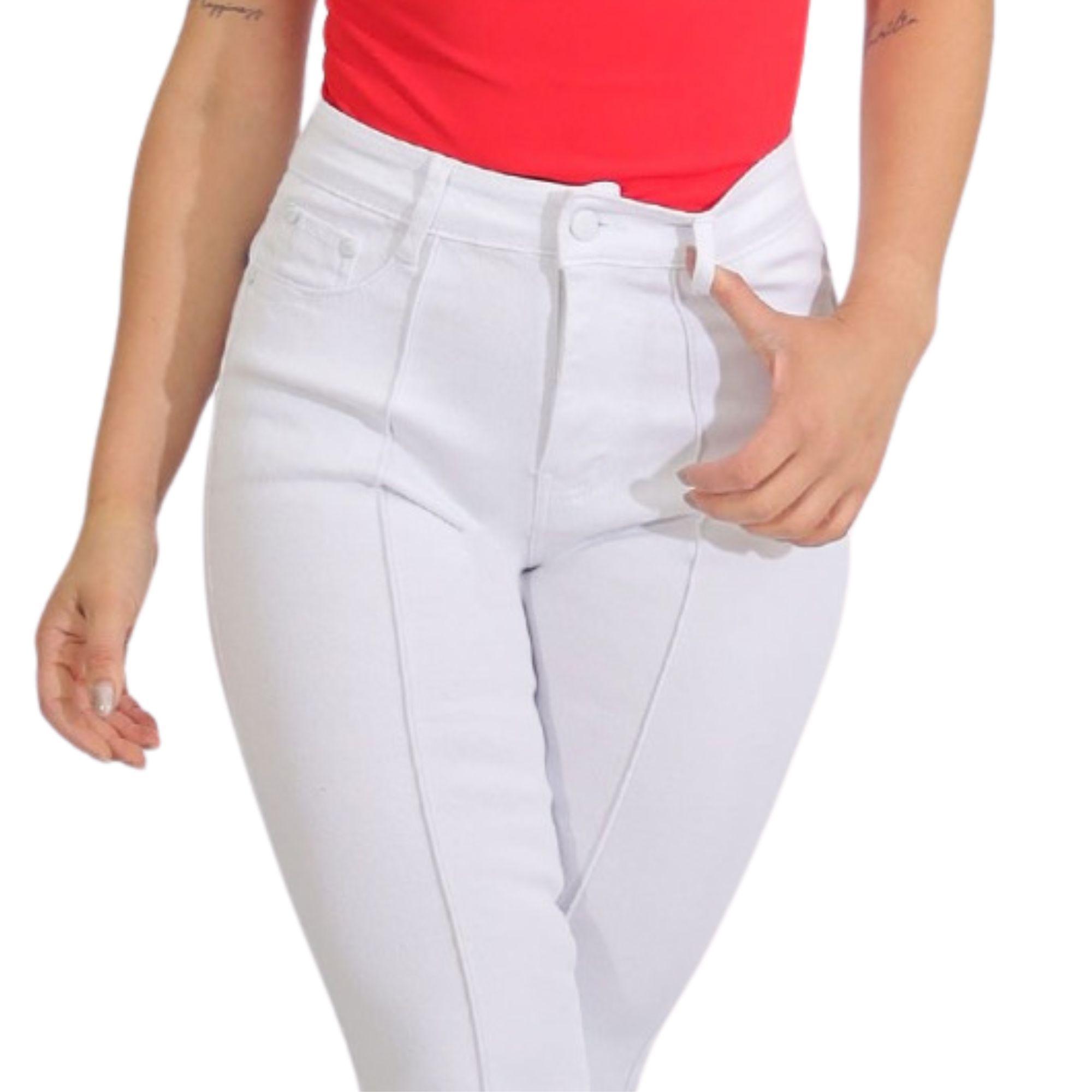 Jeans Flare Blanco Mujer Tiro Alto Yassne-3