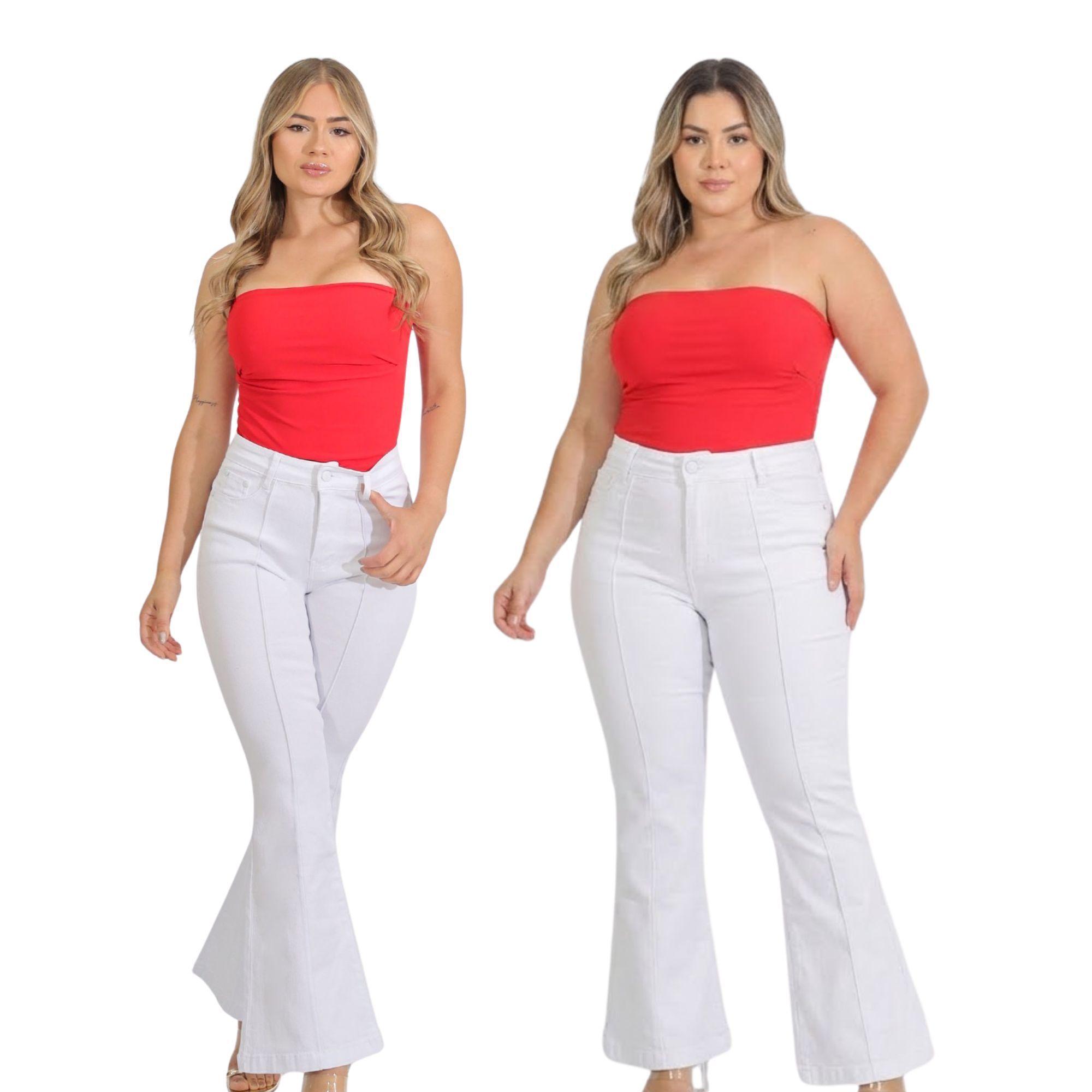 Jeans Flare Blanco Mujer Tiro Alto Yassne-5