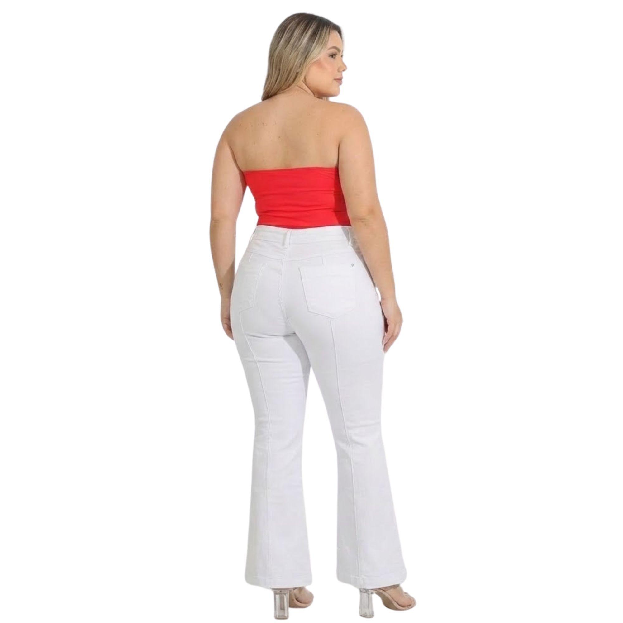 Jeans Flare Blanco Mujer Tiro Alto Yassne-6