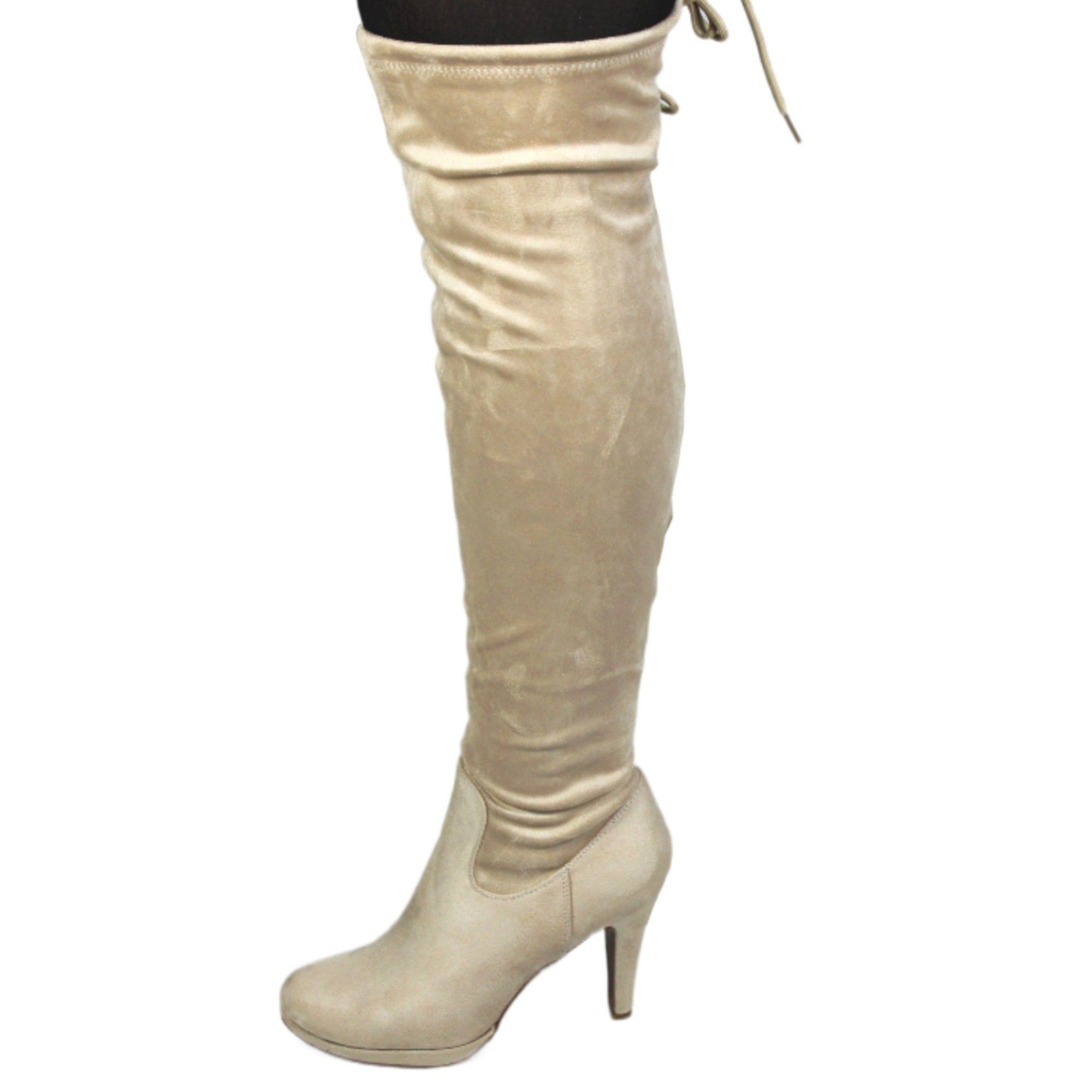 Bota Larga Gamuza Mujer 30 Yassne Beige-0