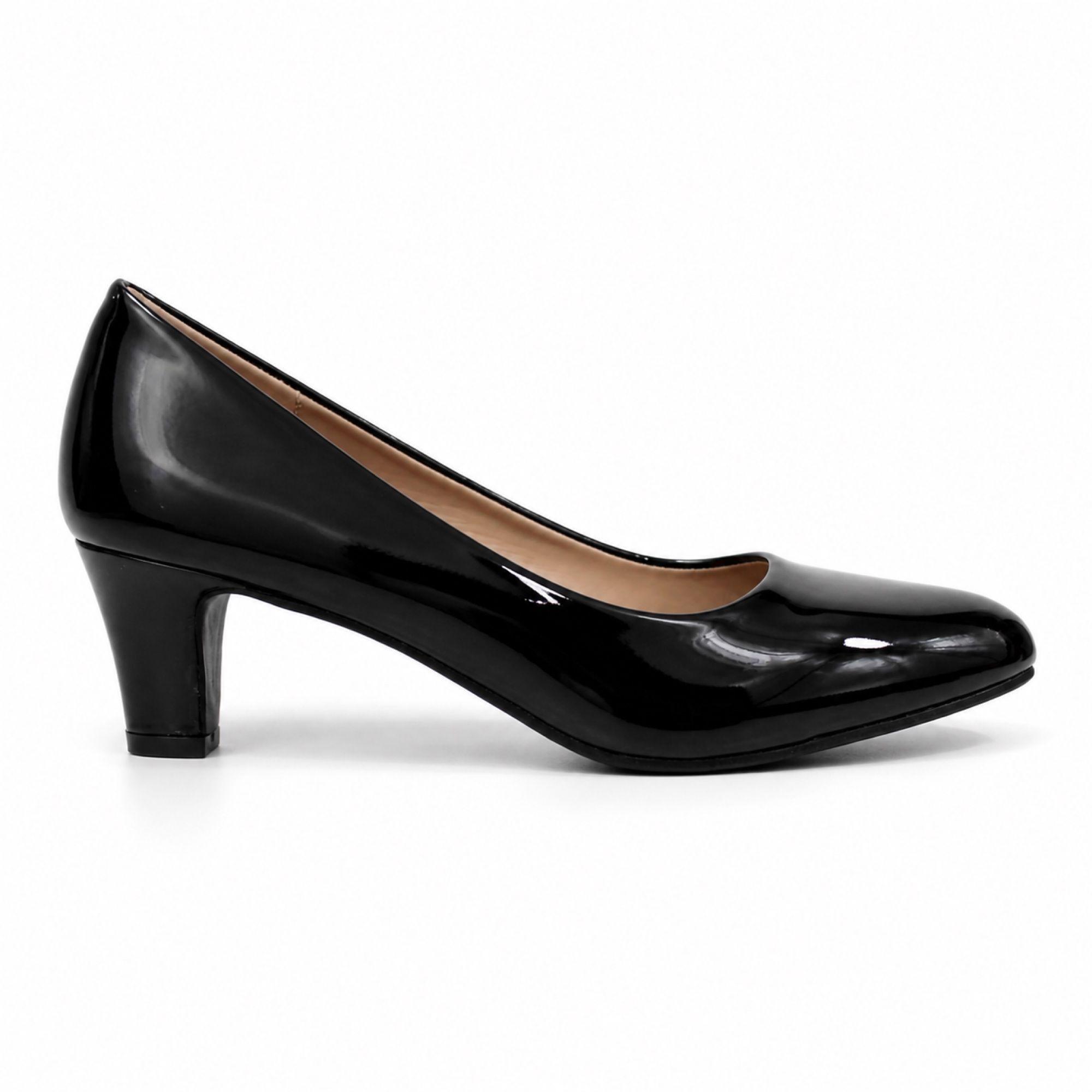 Zapato Formal Mujer Taco Cónico Charol 034-0