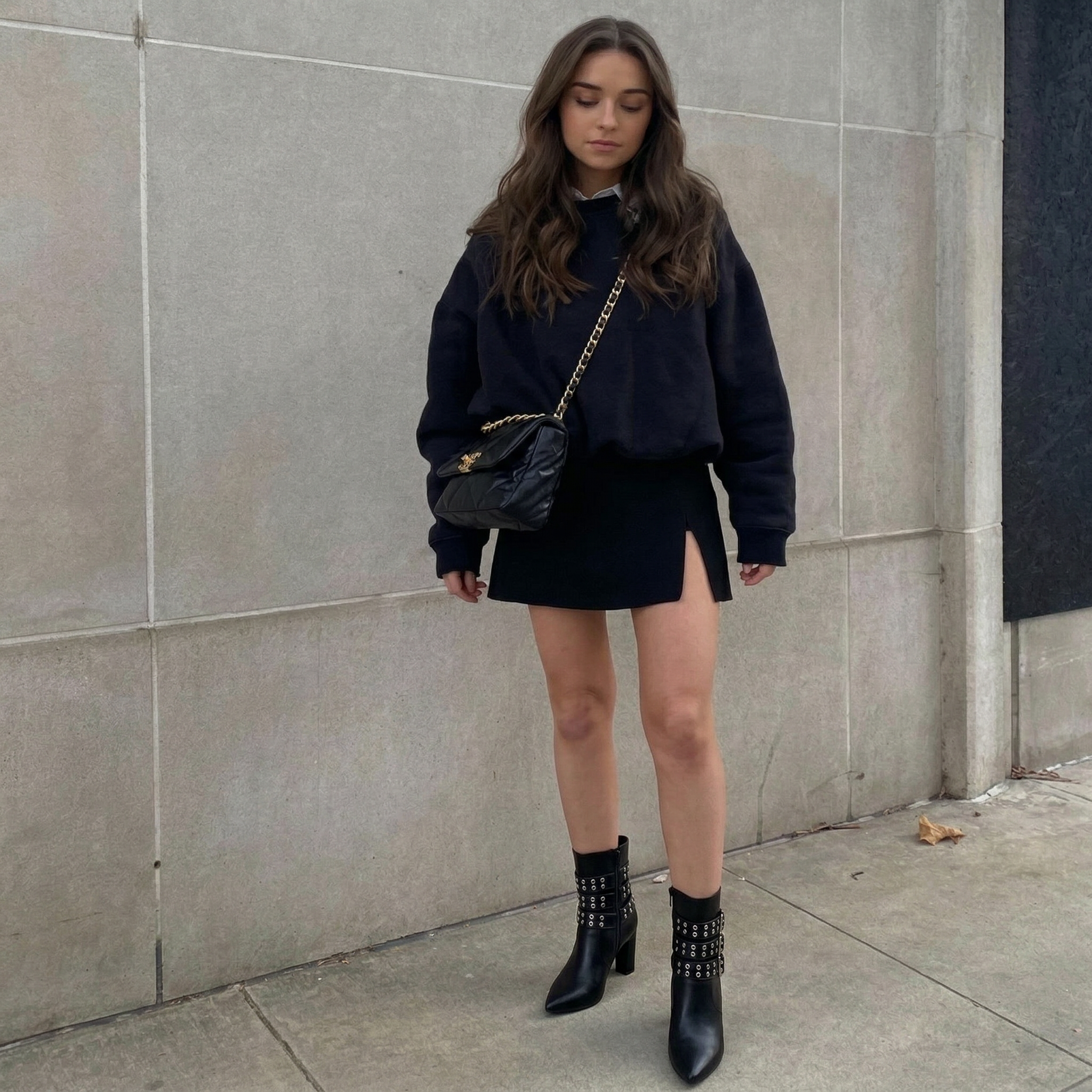 Botín Mujer Rockero Hebillas Taco Cuadrado PG5351-5