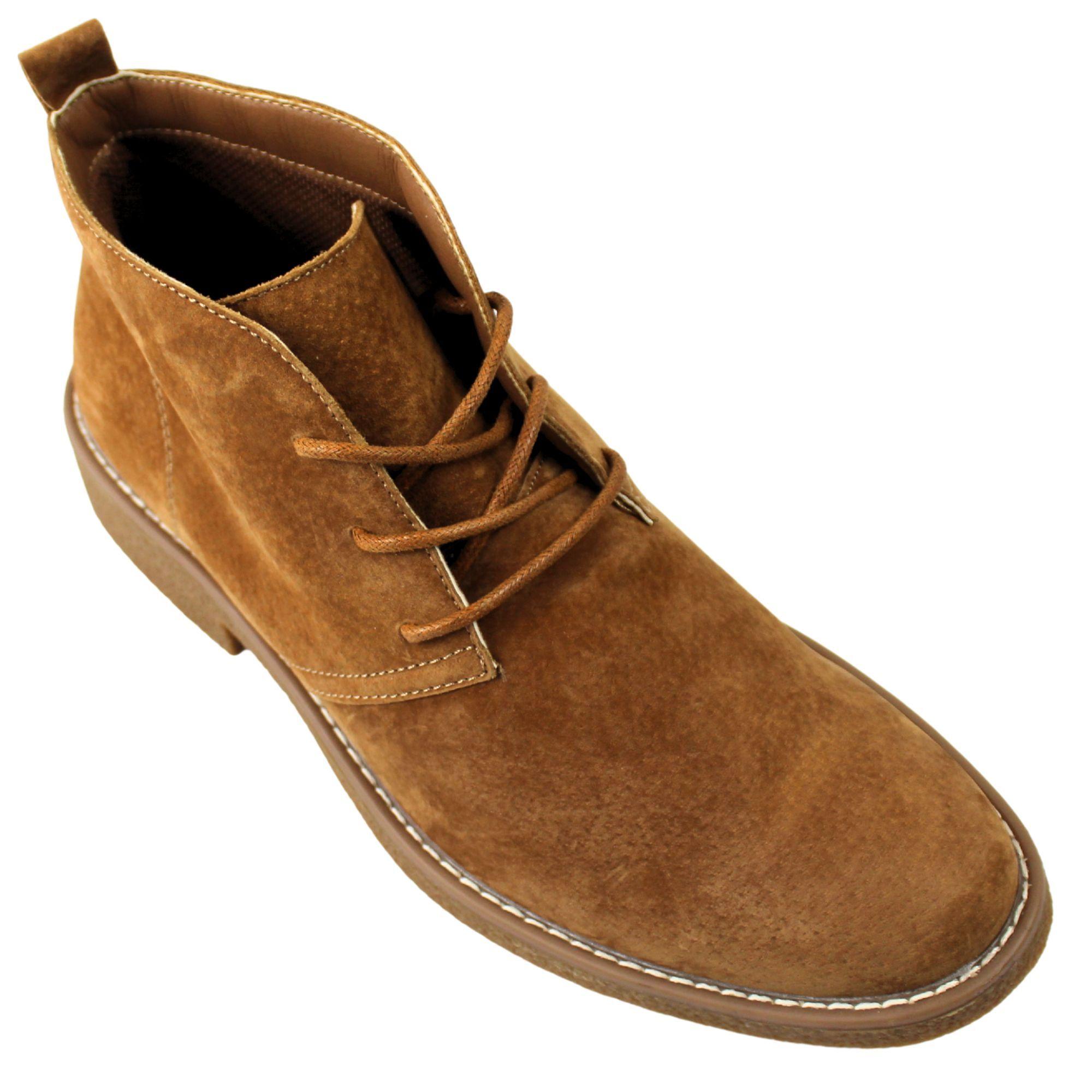 Botines Chelsea de Hombre con cordones L12 Café Claro-1