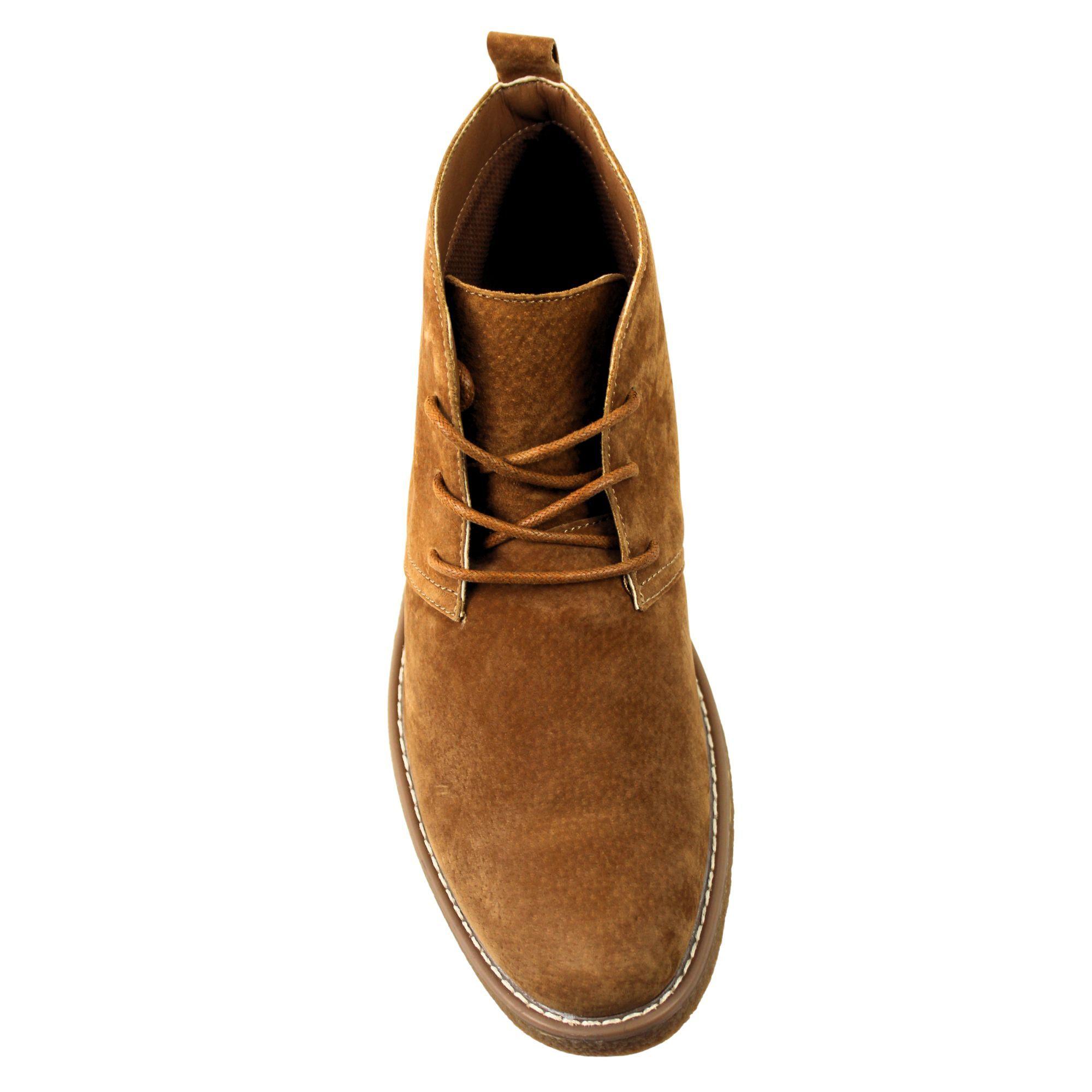 Botines Chelsea de Hombre con cordones L12 Café Claro-2
