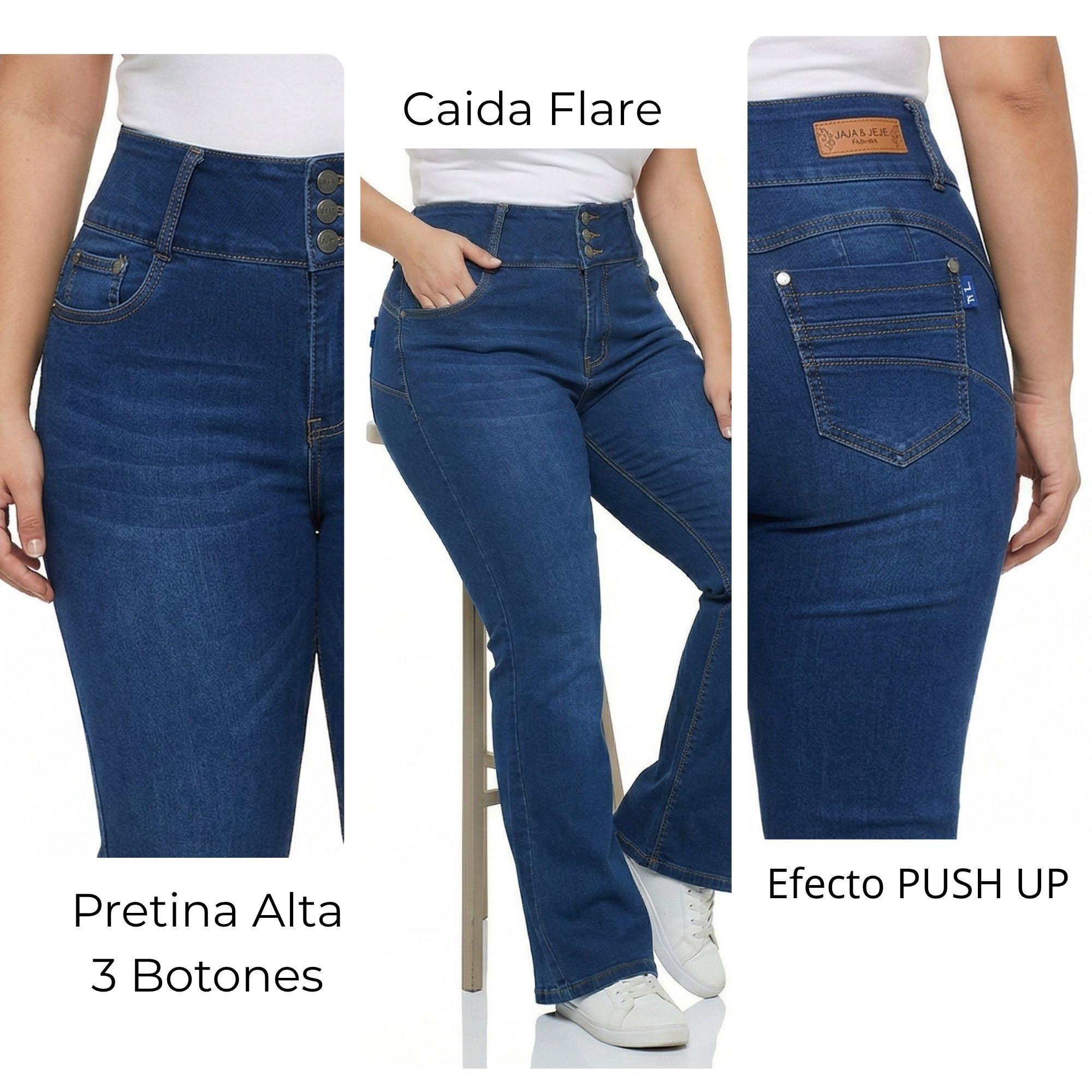 Jeans Mujer Elasticado Flare Push UP Extra Linda-5