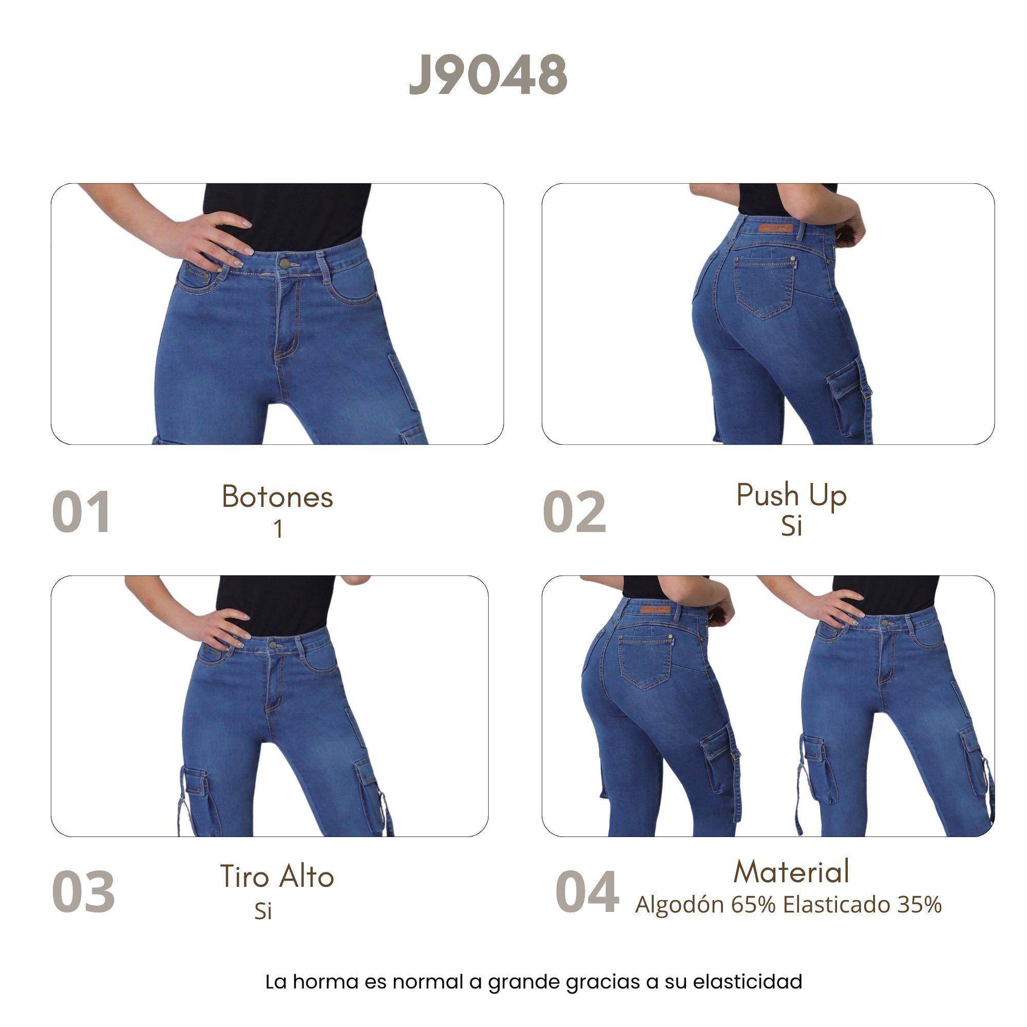 Jeans Mujer Cargo Flare J9048-4