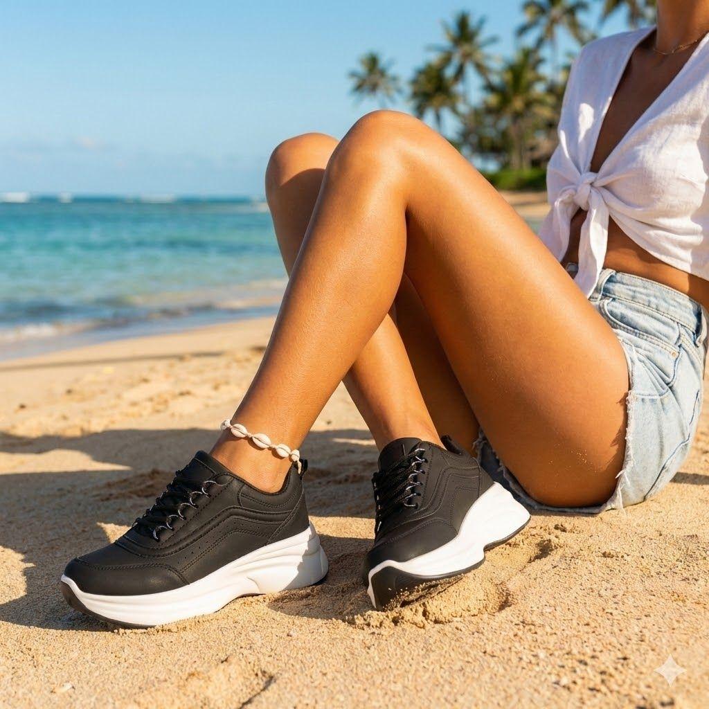 Zapatilla Plataforma Mujer PG5342 Negro-5