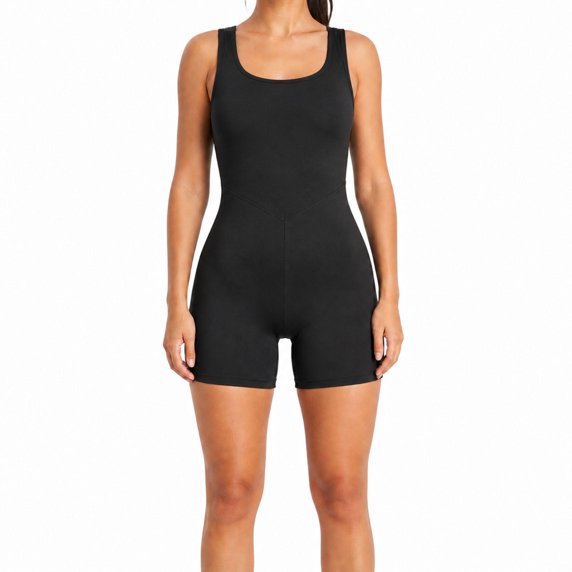Enterito Deportivo Corto Mujer Push Up Negro-0