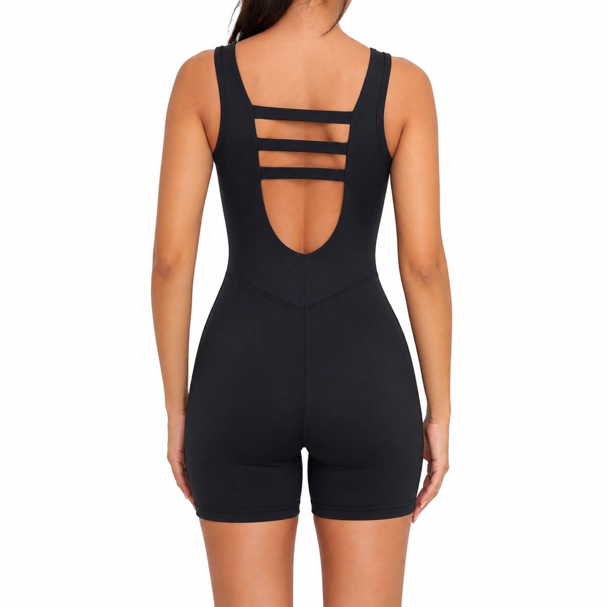 Enterito Deportivo Corto Mujer Push Up Negro-2