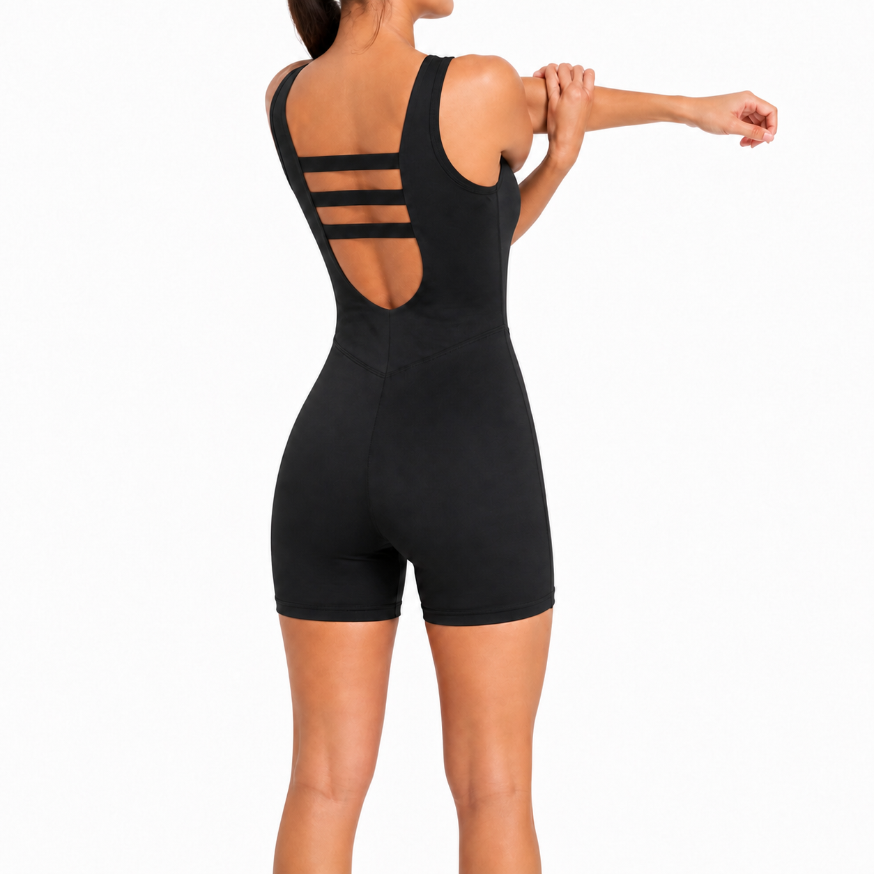 Enterito Deportivo Corto Mujer Push Up Negro-7
