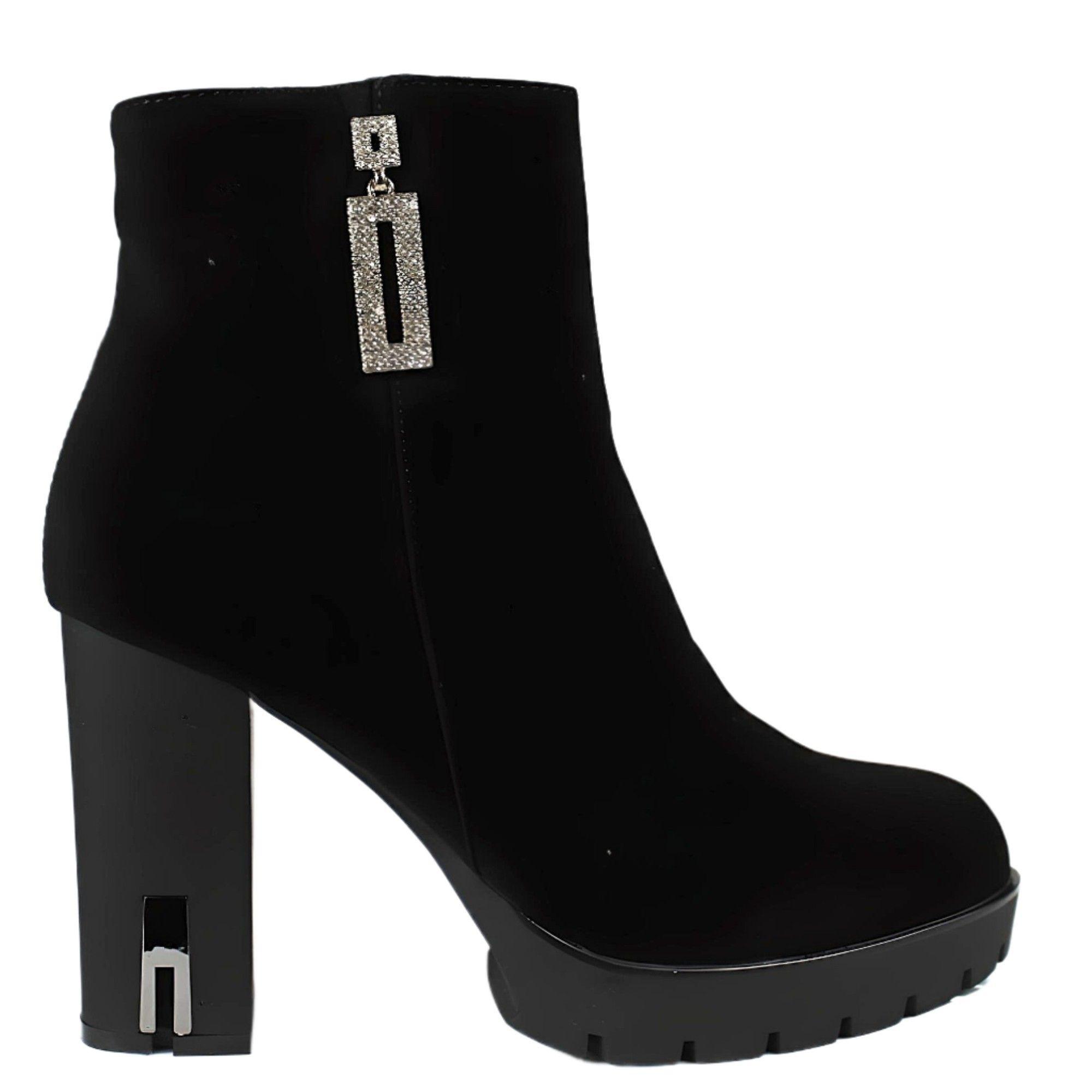 Botin Mujer Taco Alto Brillante 07 Yassne Negro-0