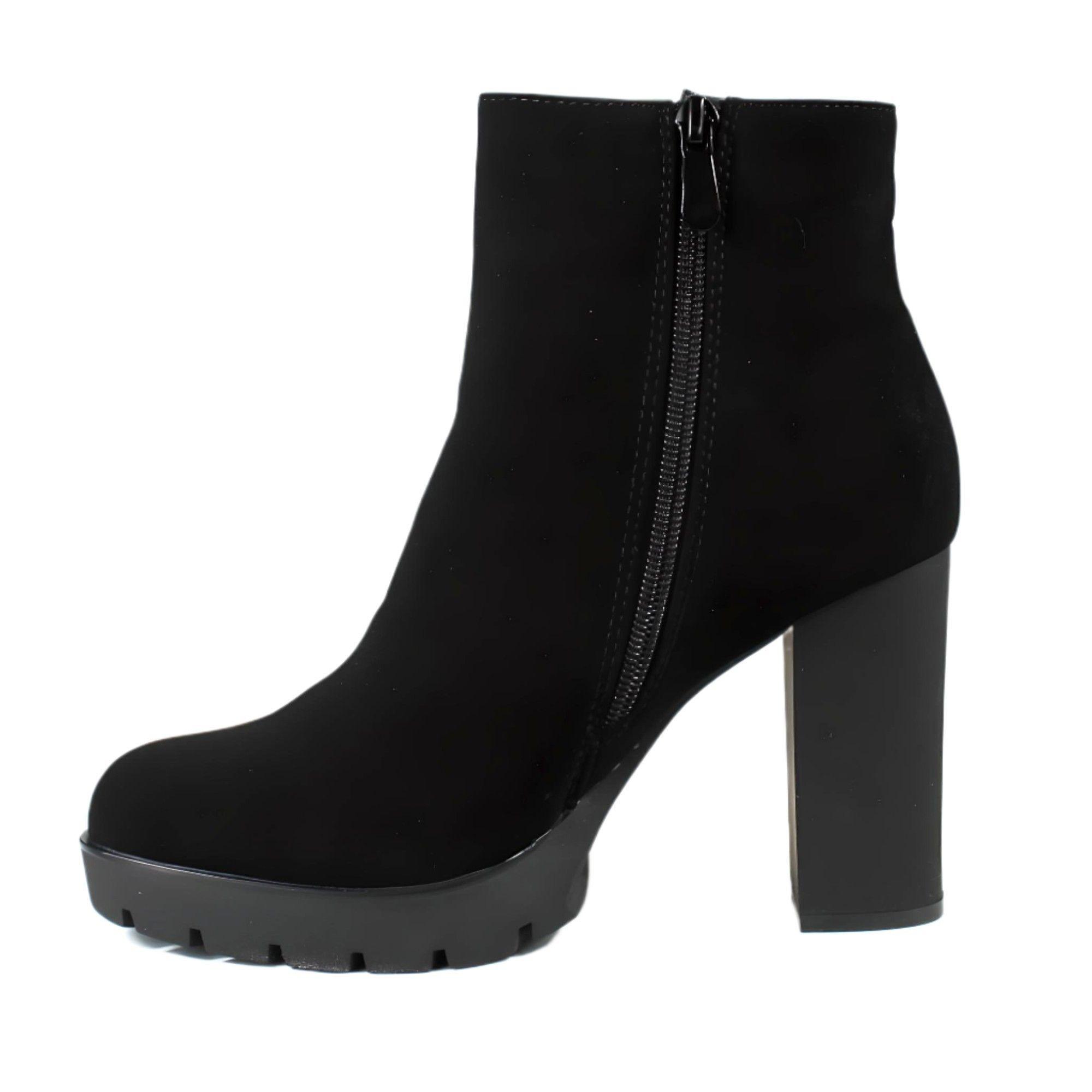 Botin Mujer Taco Alto Brillante 07 Yassne Negro-3