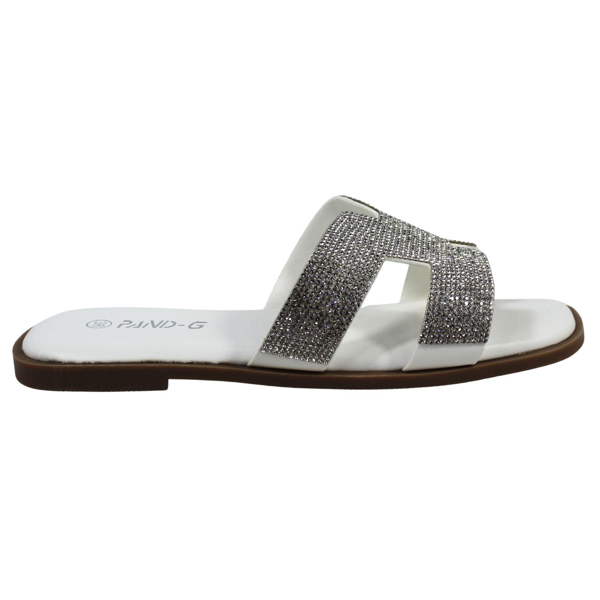 Sandalias de Mujer con Brillantes PG5238 Blanco-0