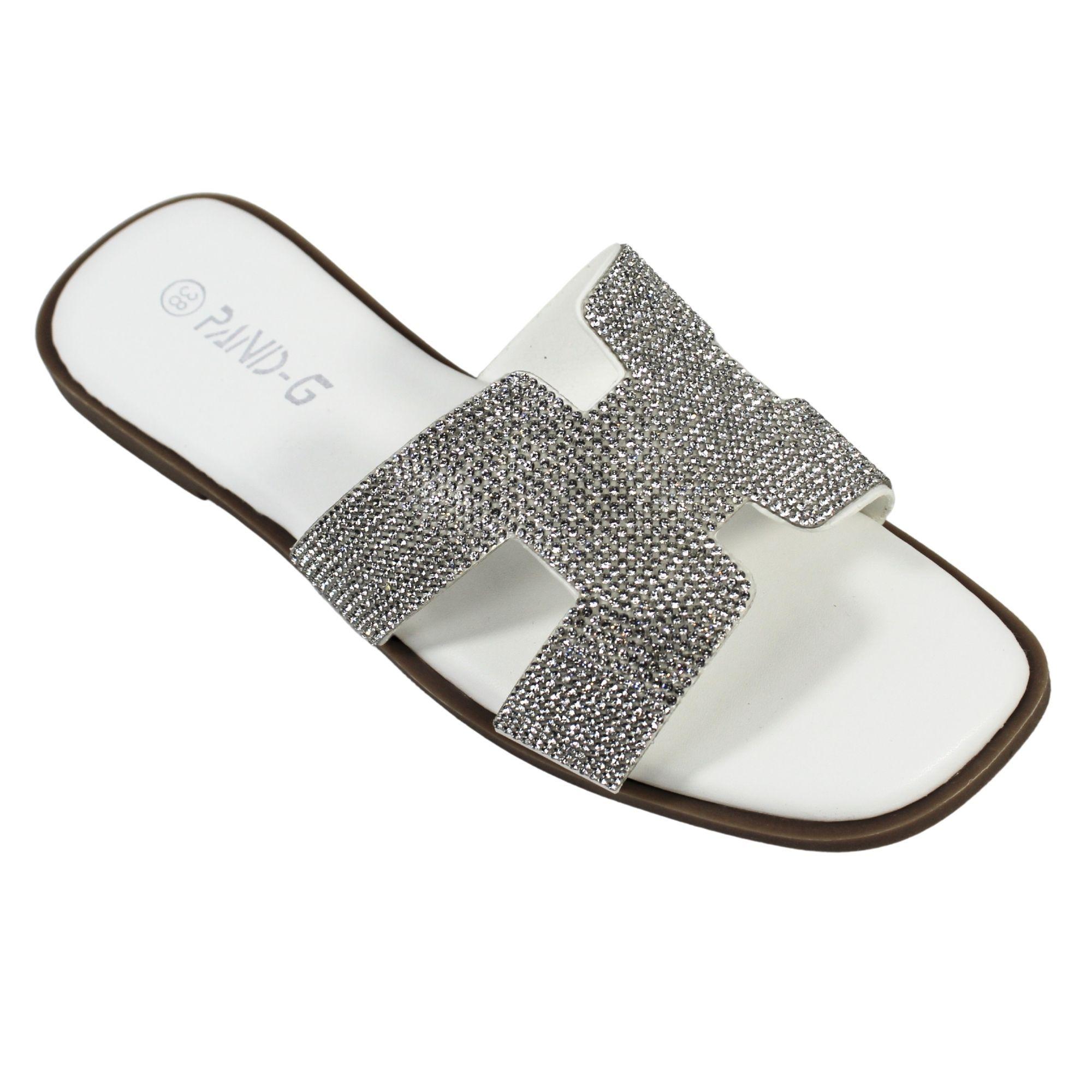 Sandalias de Mujer con Brillantes PG5238 Blanco-1