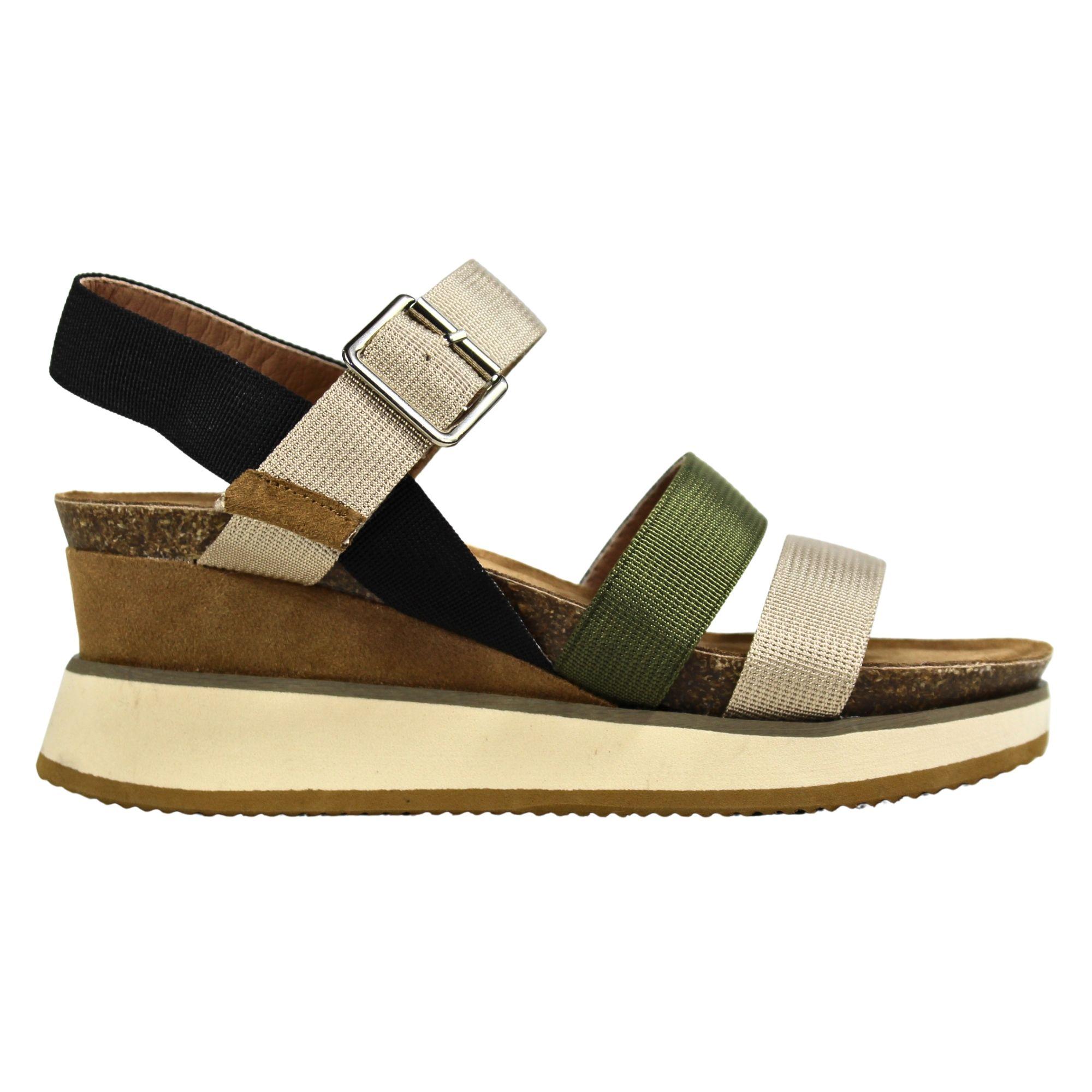 Sandalias de Mujer con Hebilla y Plataforma TGH09 Verde-0