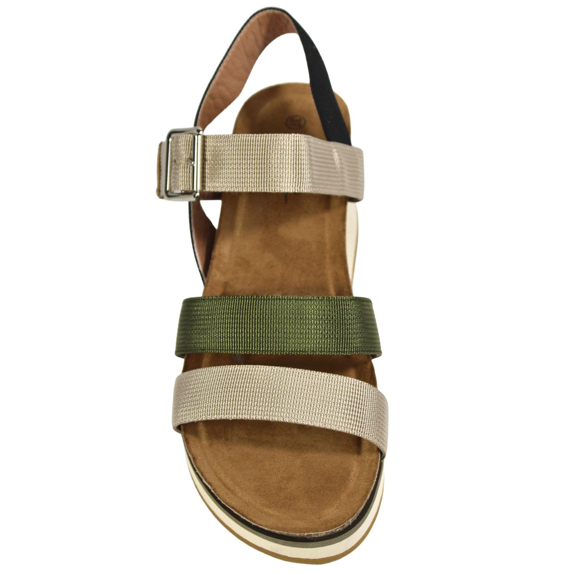 Sandalias de Mujer con Hebilla y Plataforma TGH09 Verde-3