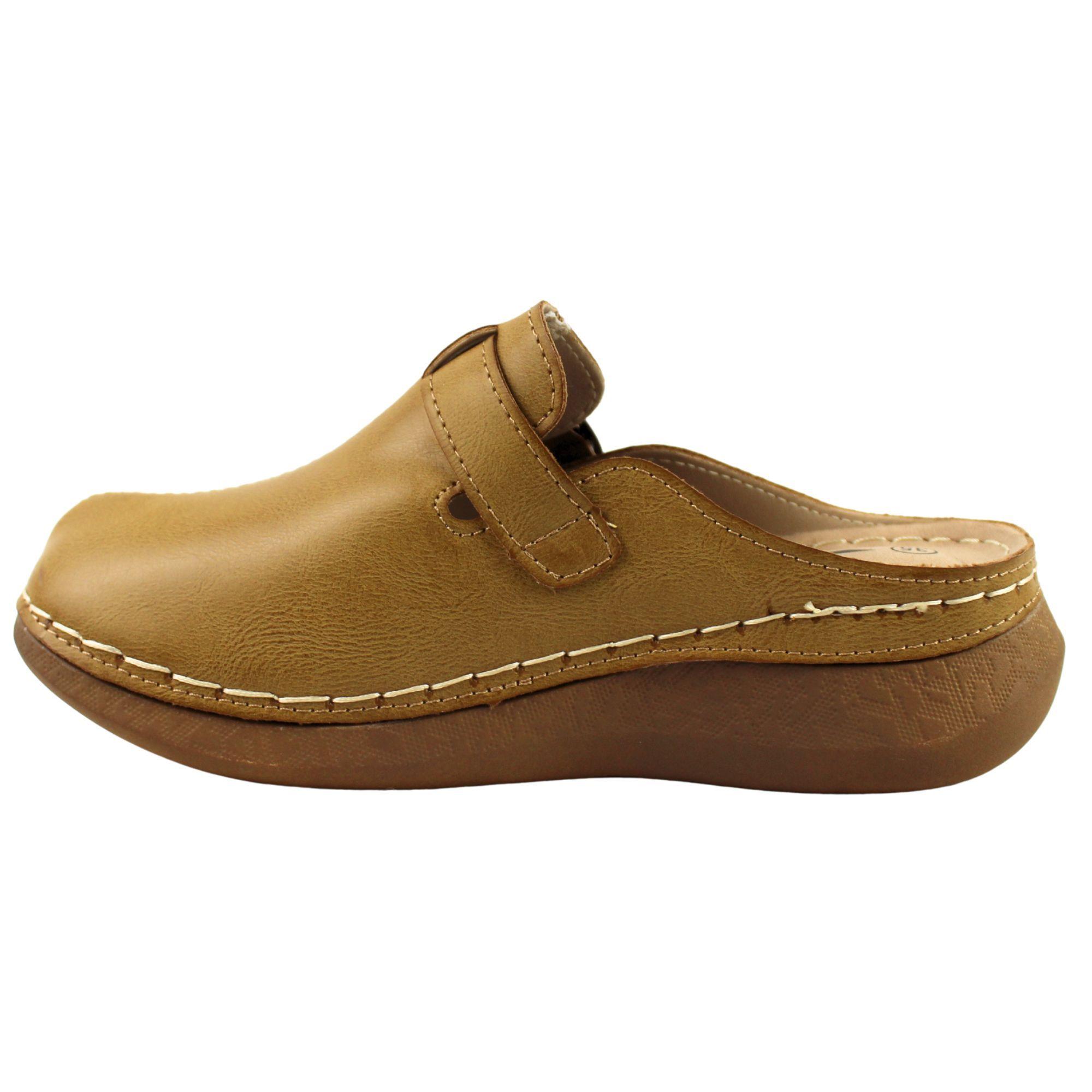 Sandalias Zuecos de Mujer 092 Café Claro-2