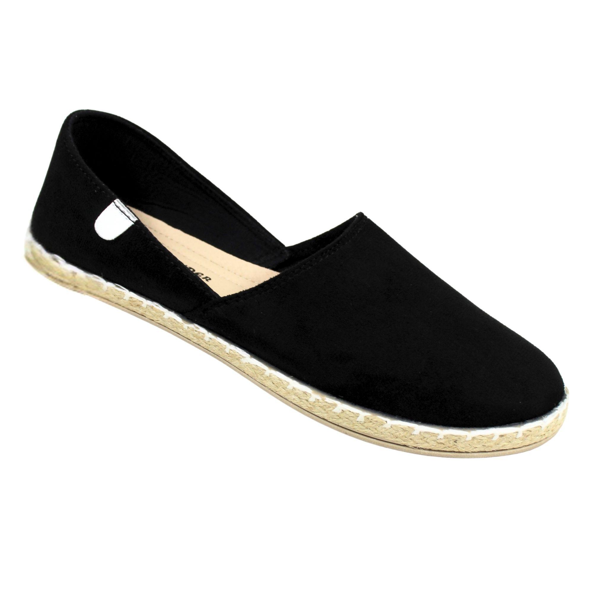 Alpargatas Mujer Cómodas para Verano QM2509 Negro-1