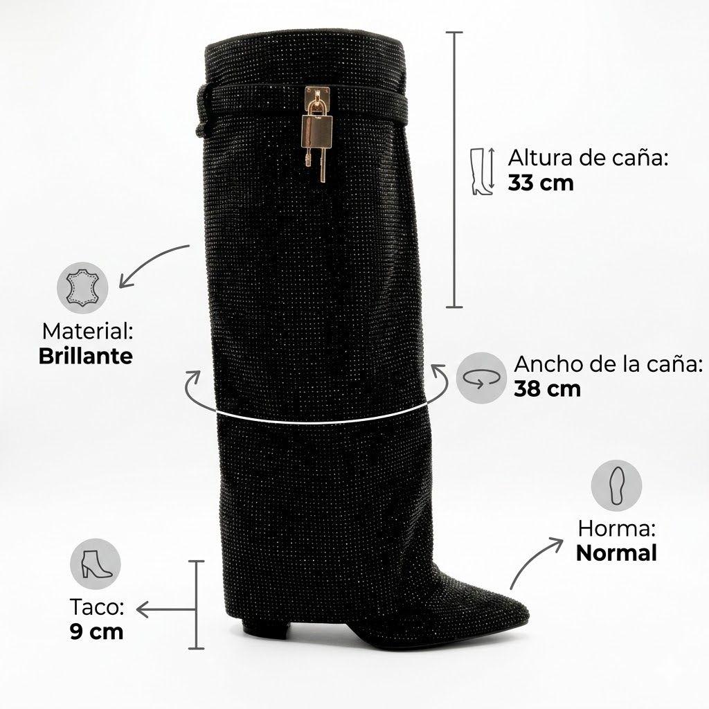 Bota Mujer Glam Con Brillos PG5306-4