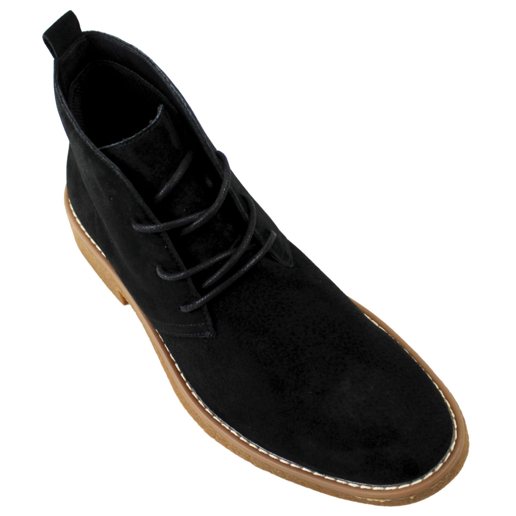 Botines Chelsea de Hombre con cordones L12 Negro-1