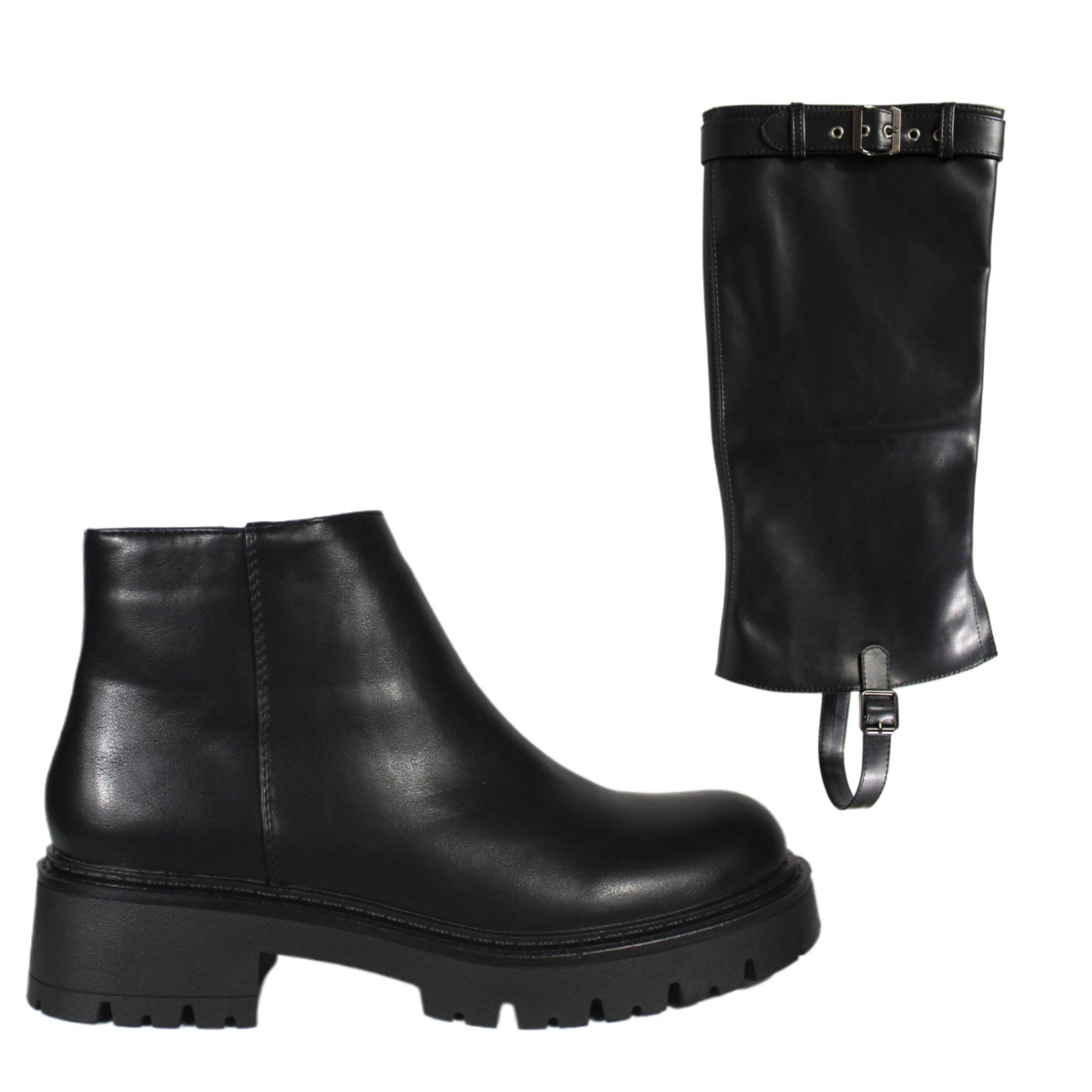 Bota Mujer Desmontable 2 en 1 Yassne Negro-3
