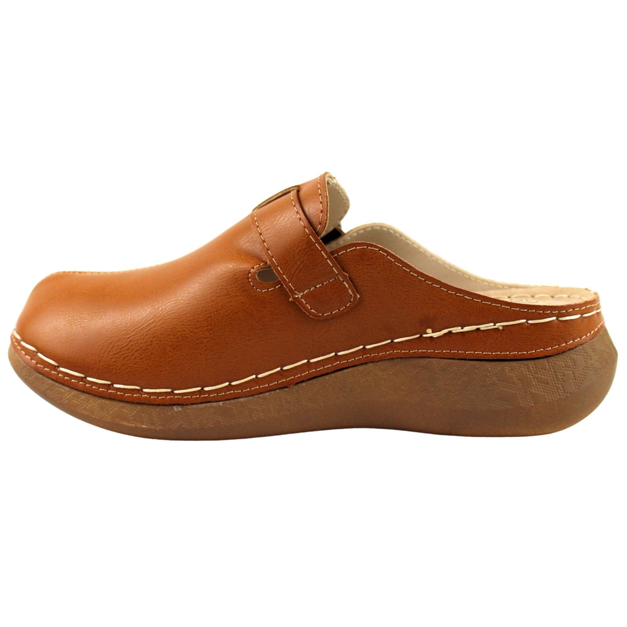 Sandalias Zuecos de Mujer 092 Café Oscuro-2