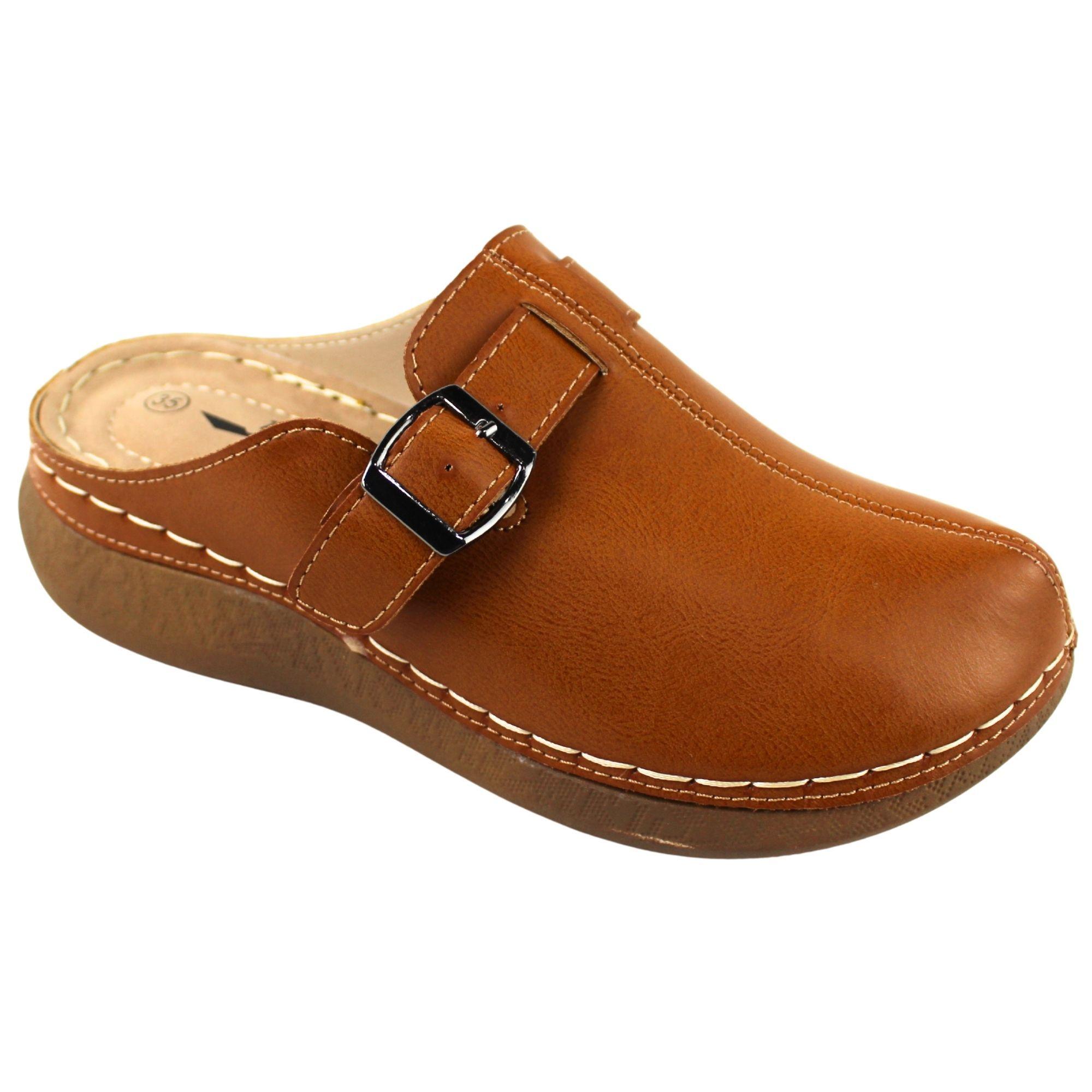 Sandalias Zuecos de Mujer 092 Café Oscuro-3