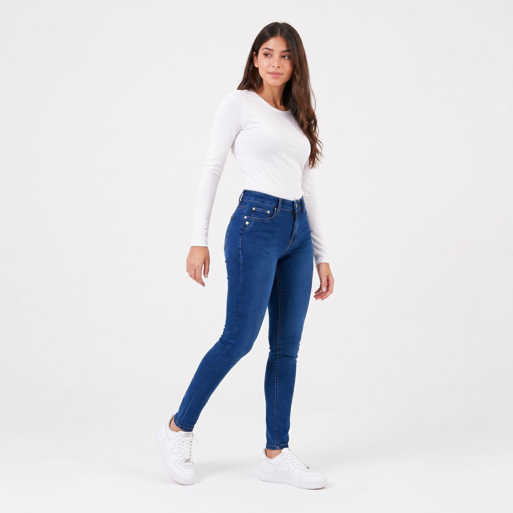 Jeans Polar Skinny Tiro Alto Forrado Térmico-6
