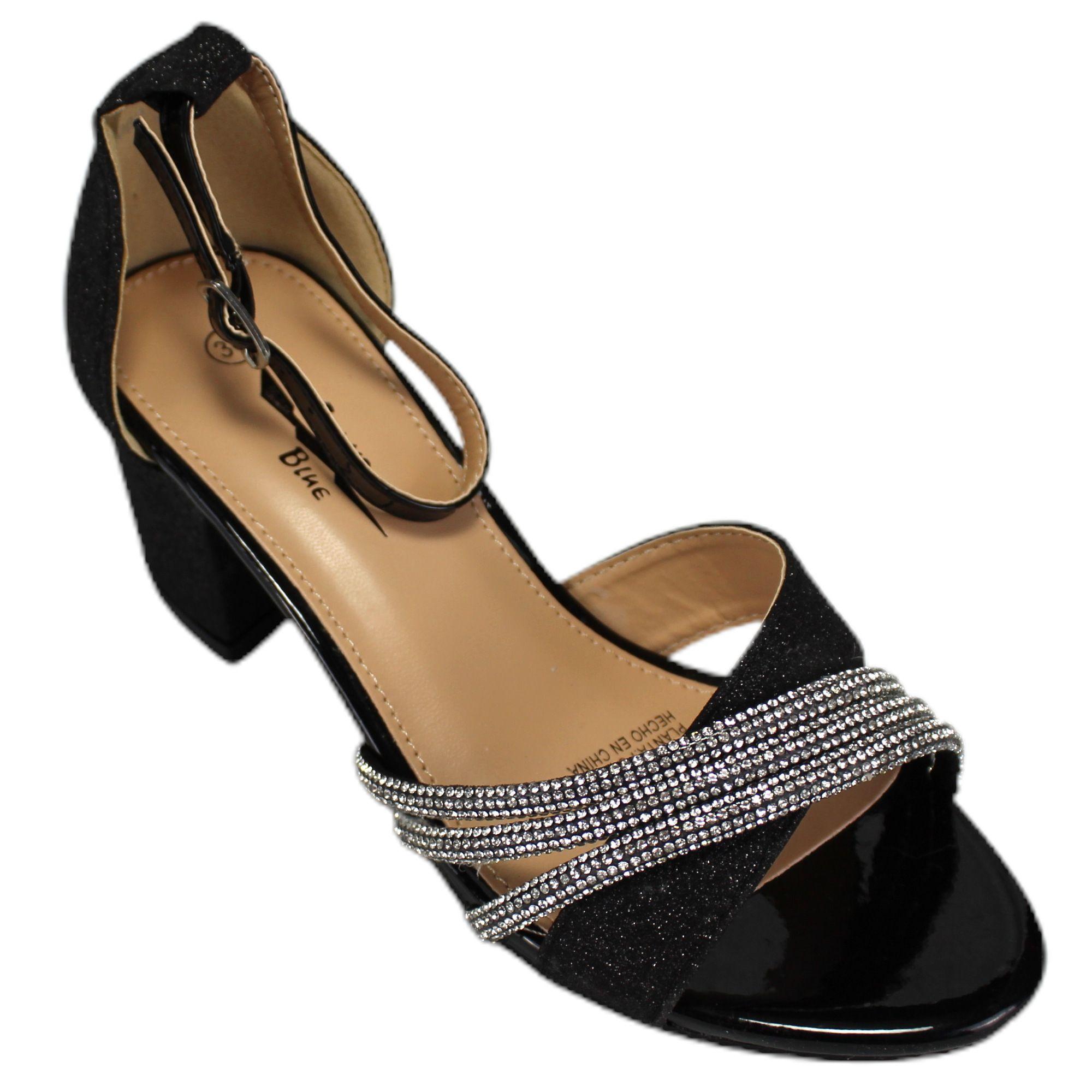 Sandalia Fiesta Mujer Taco Medio J3 Yassne Negro-1