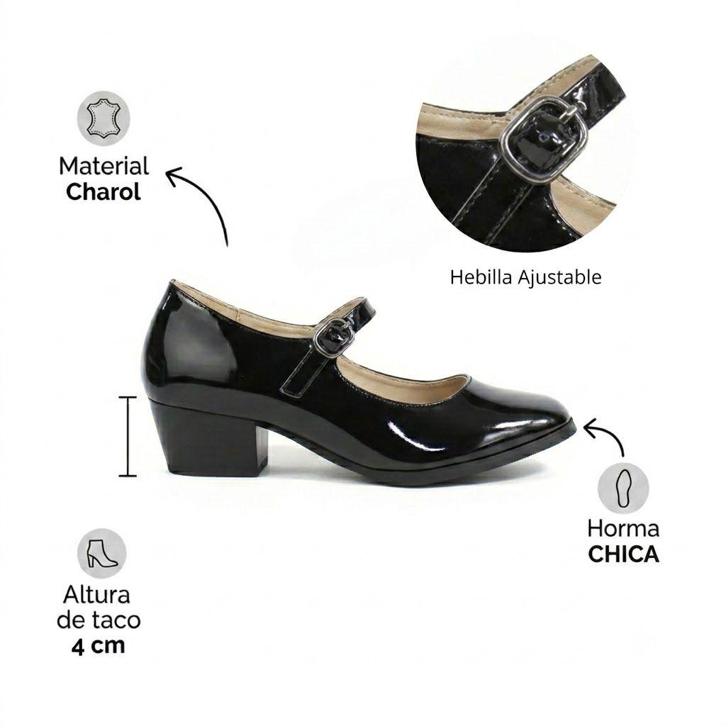 Zapato de Cueca Niña Negro Charol 30-35-5