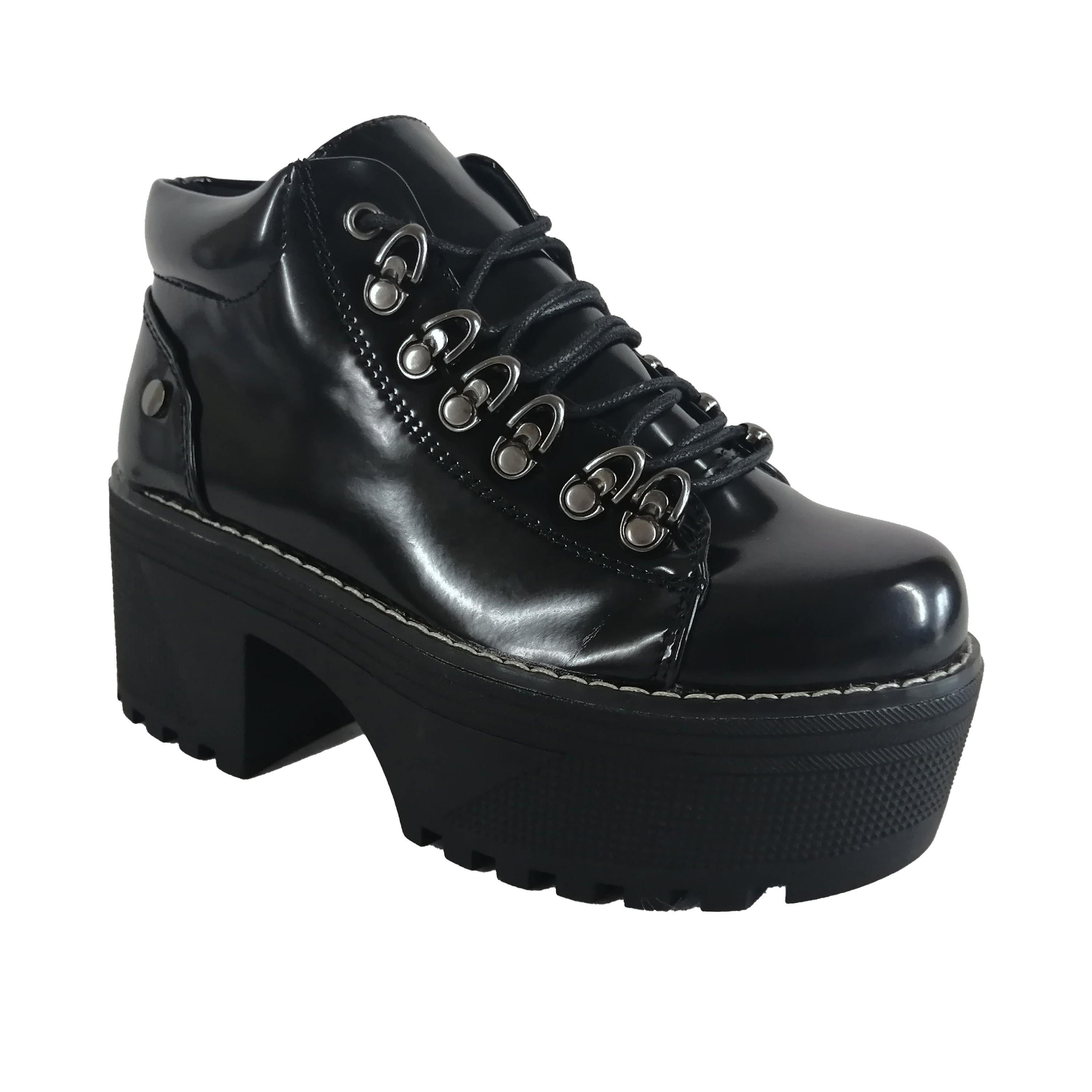 Botin de Mujer con plataforma Negro-3