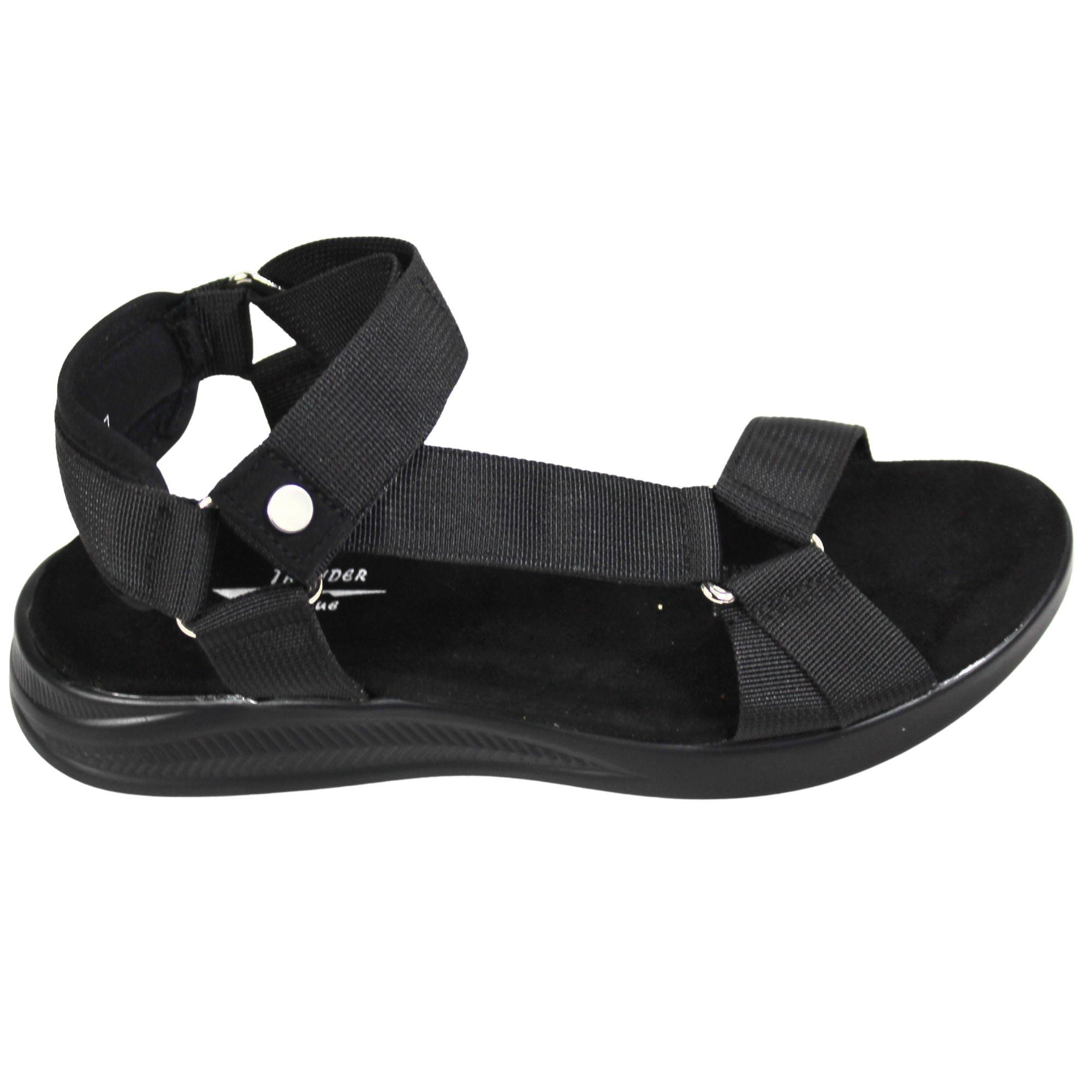 Sandalias Bajas de Mujer Ajustables TGH03 Negro-2