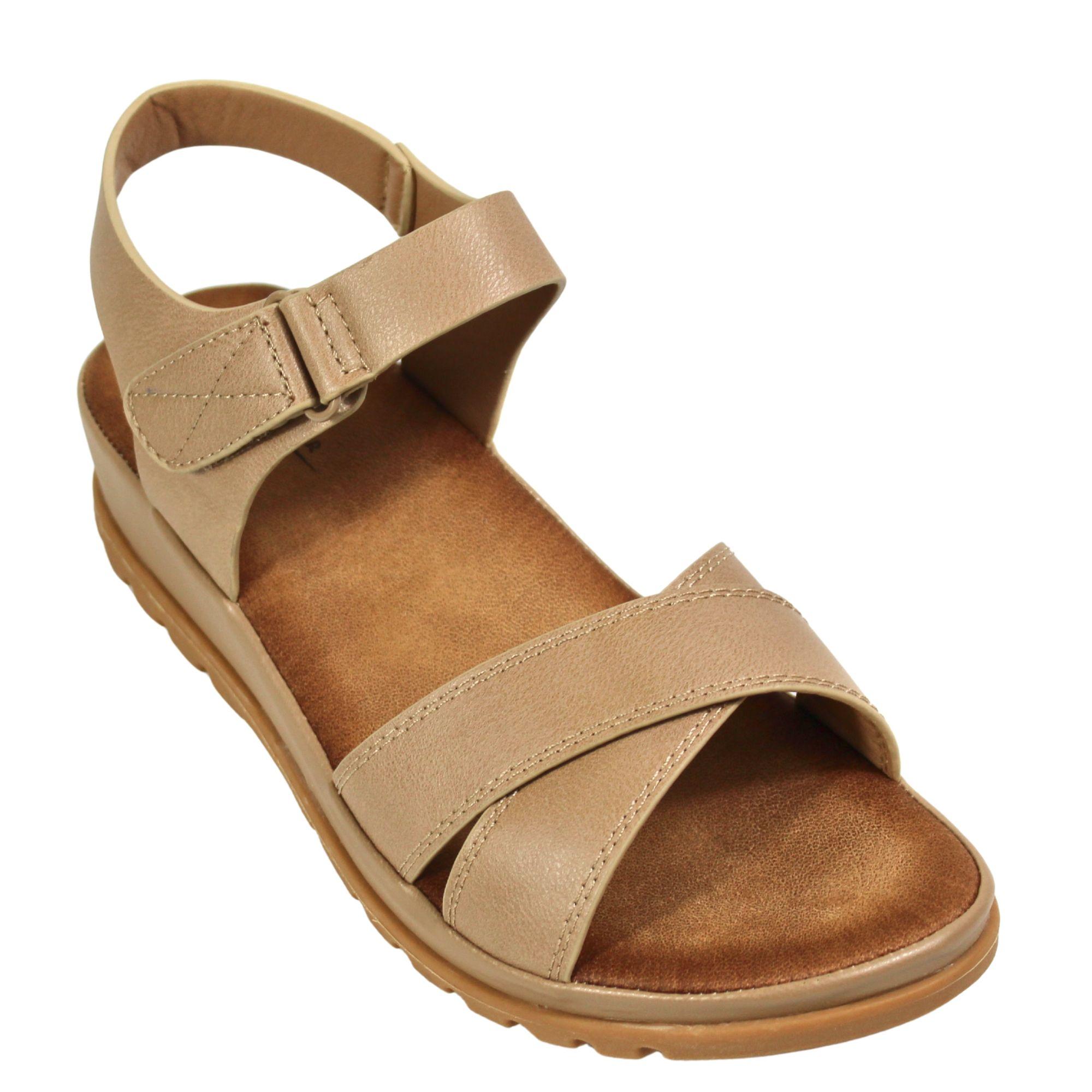 Sandalia Mujer con Plataforma 0419-8 Café Claro-1