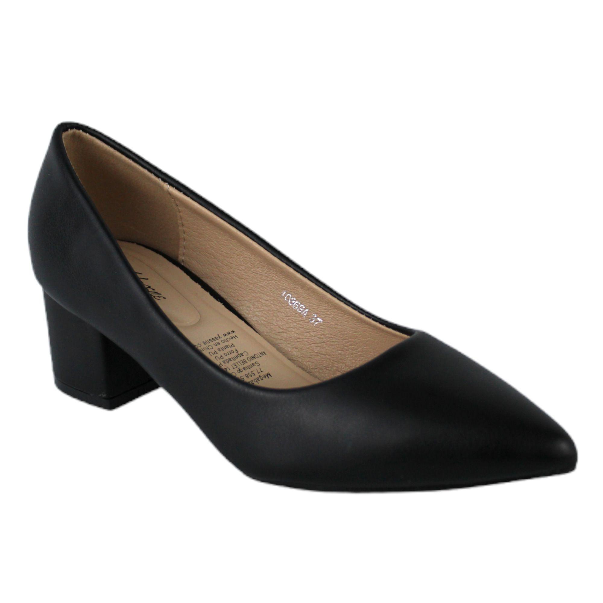 Zapato mujer taco bajo 10 Yassne Negro-1