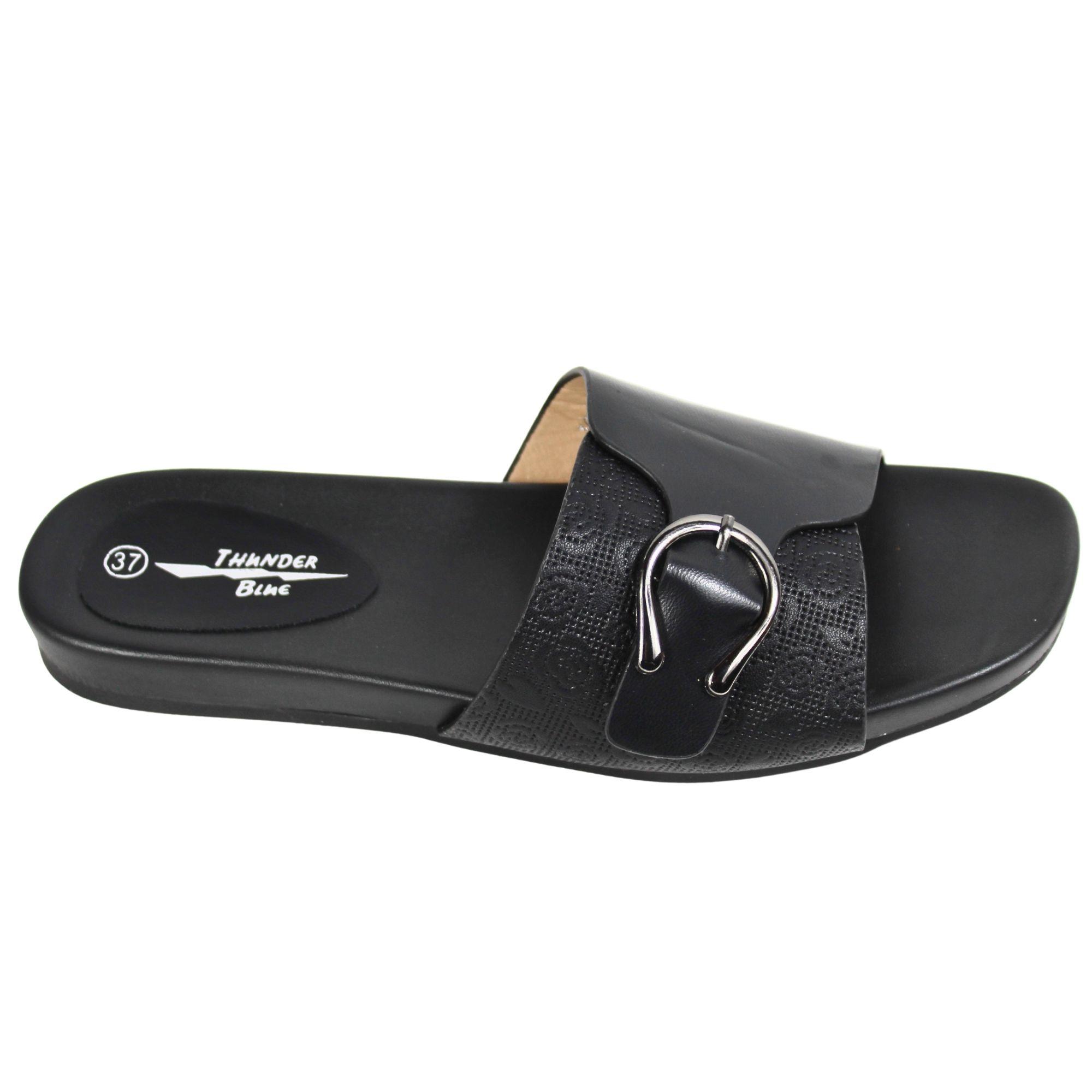 Sandalia Baja Mujer con Hebilla JO-010 Negro-2